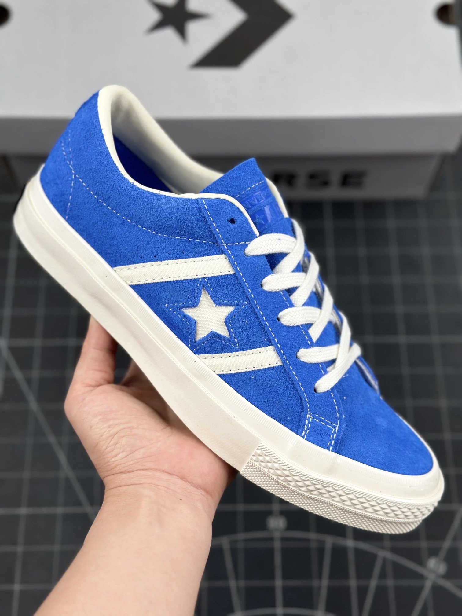 Converse Classic Blue Suede Low Top Casual Sneakers