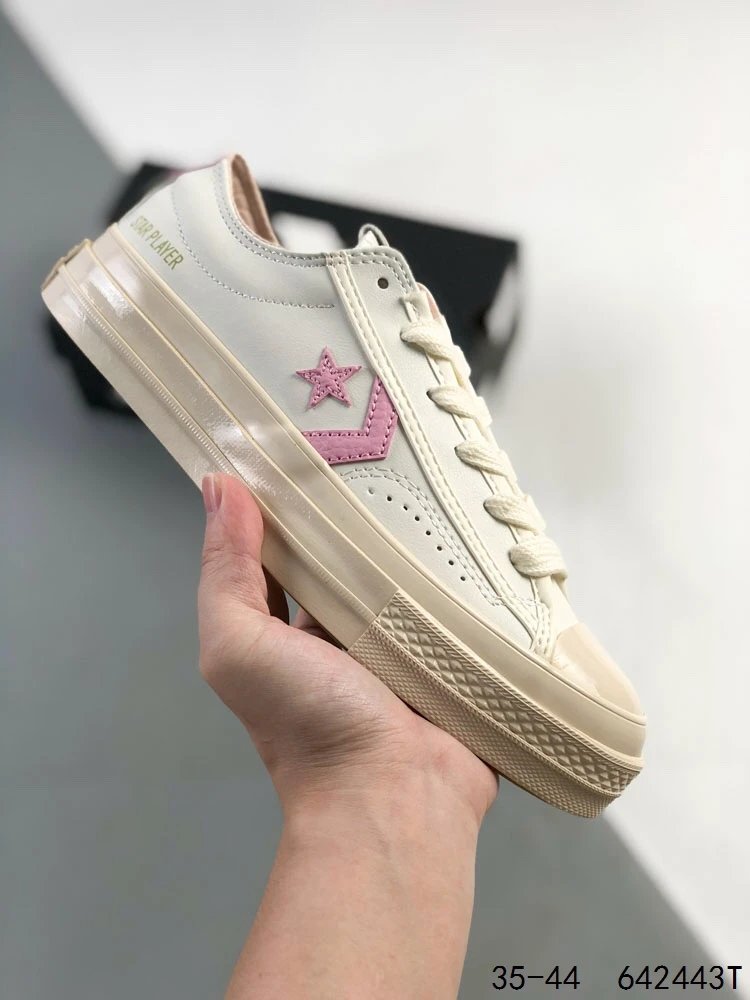 Converse Star Player White Pink Low Top Sneakers Shoes