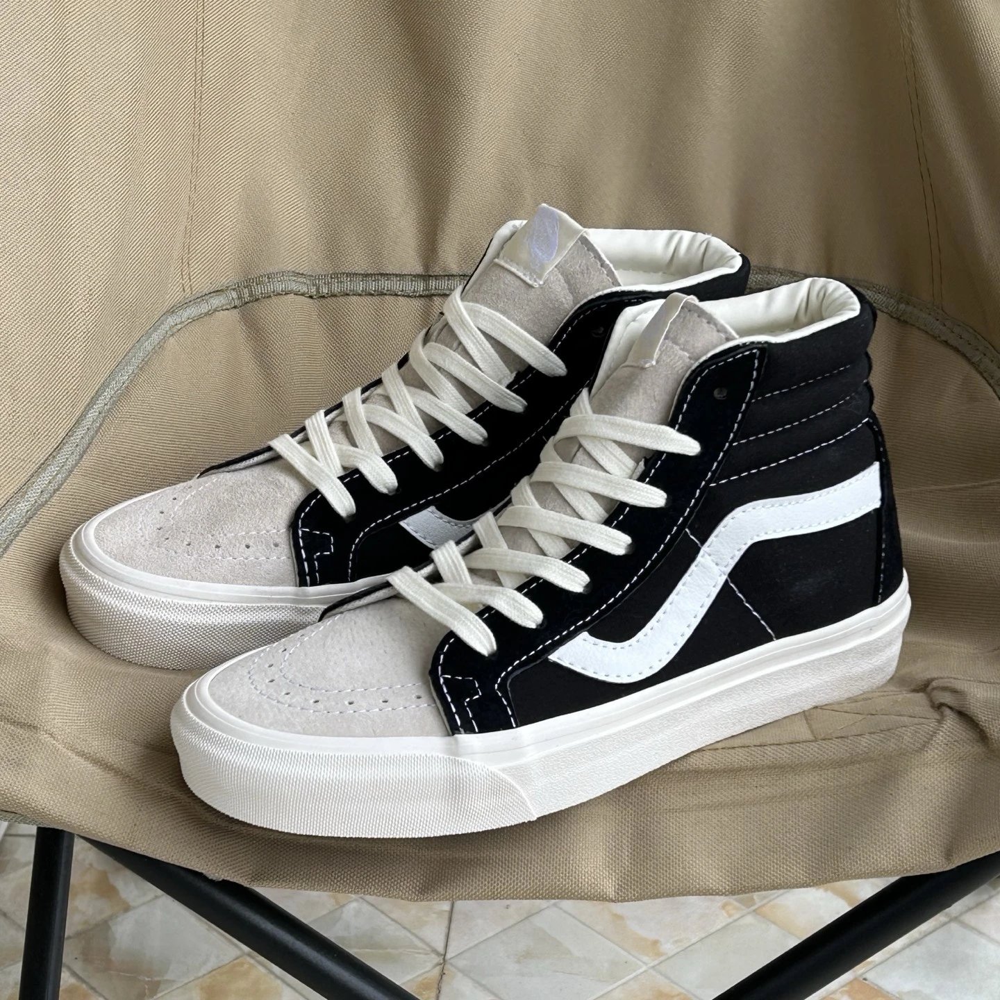 Converse High Top Black White Canvas Skate Shoes
