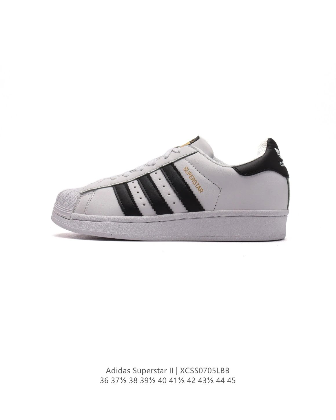 Adidas Superstar II White Black Leather Sneakers