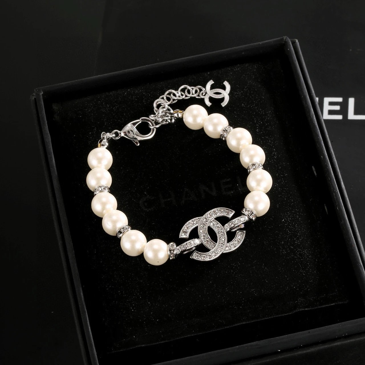 Chanel Pearl Bracelet Women Luxury Crystal Jewelry
