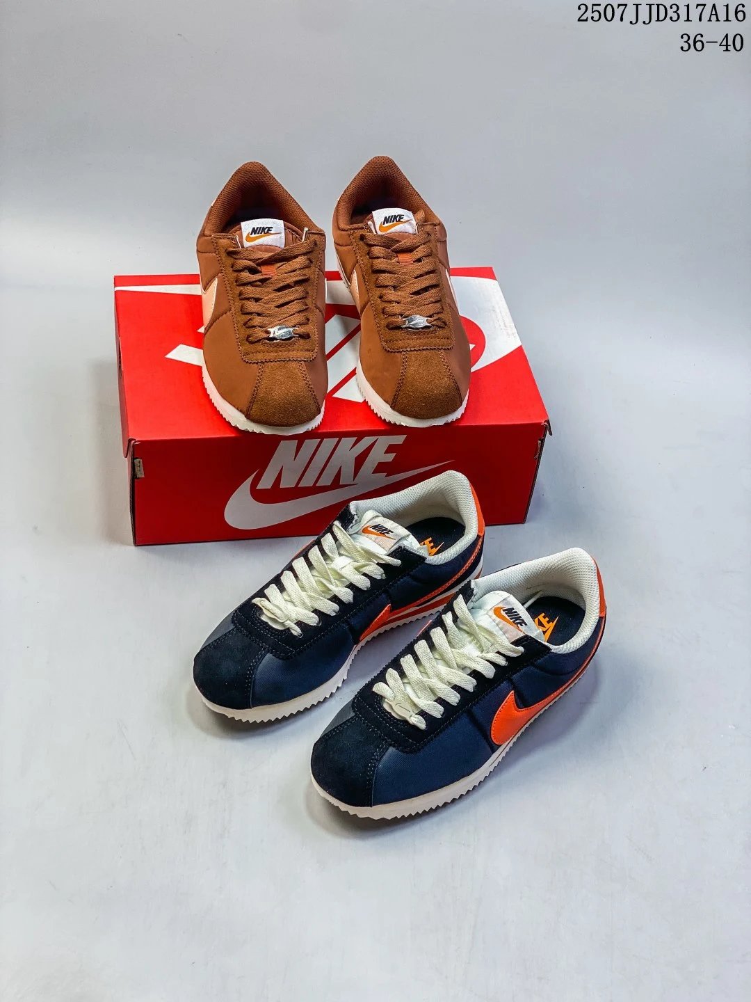 Nike Classic Cortez Retro Running Shoes Brown Navy 36-40