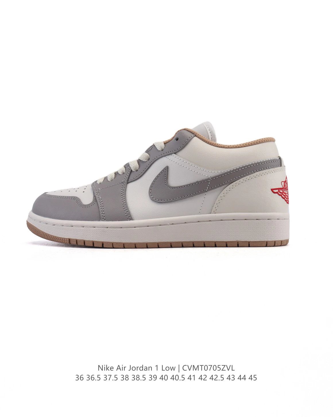 Nike Air Jordan 1 Low Gray White Sneakers
