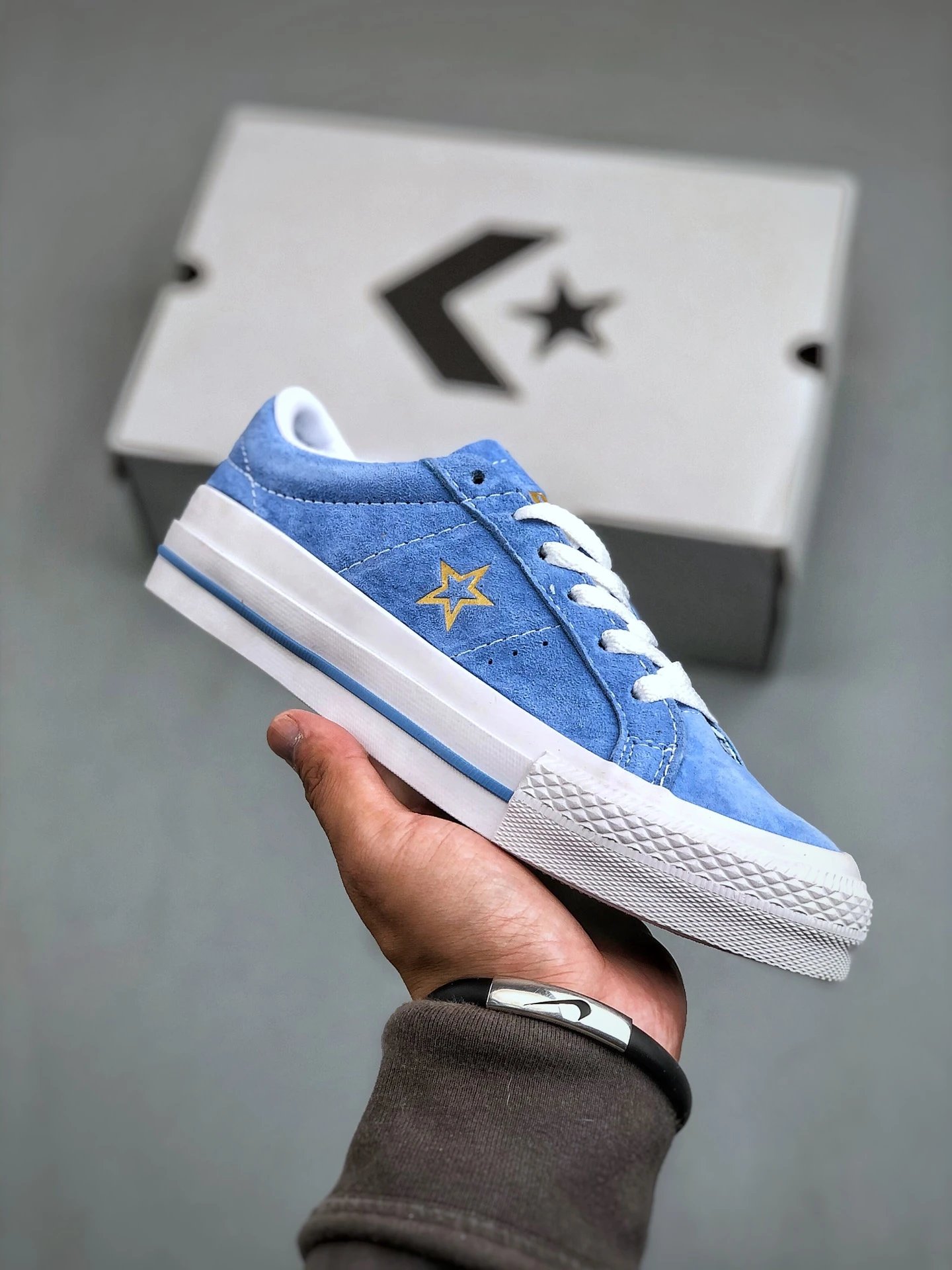 Converse Blue Suede Star Skateboard Low Top Shoes
