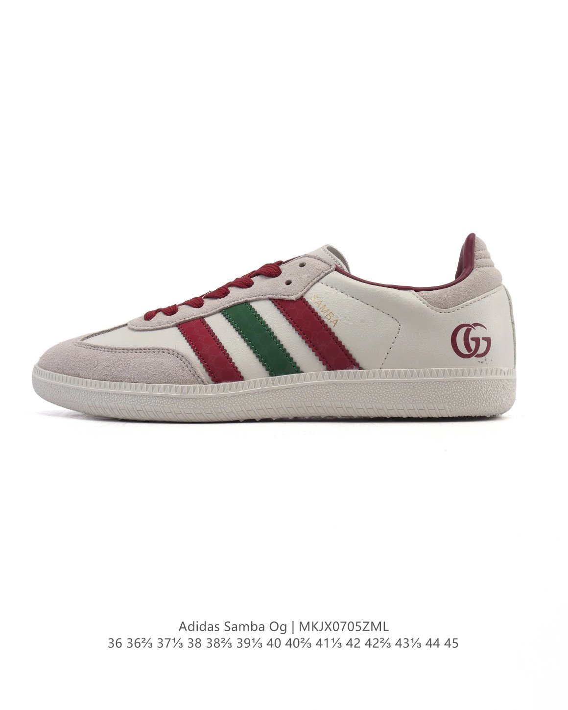 Adidas Samba OG Leather Sneakers Red Green Stripes Shoes