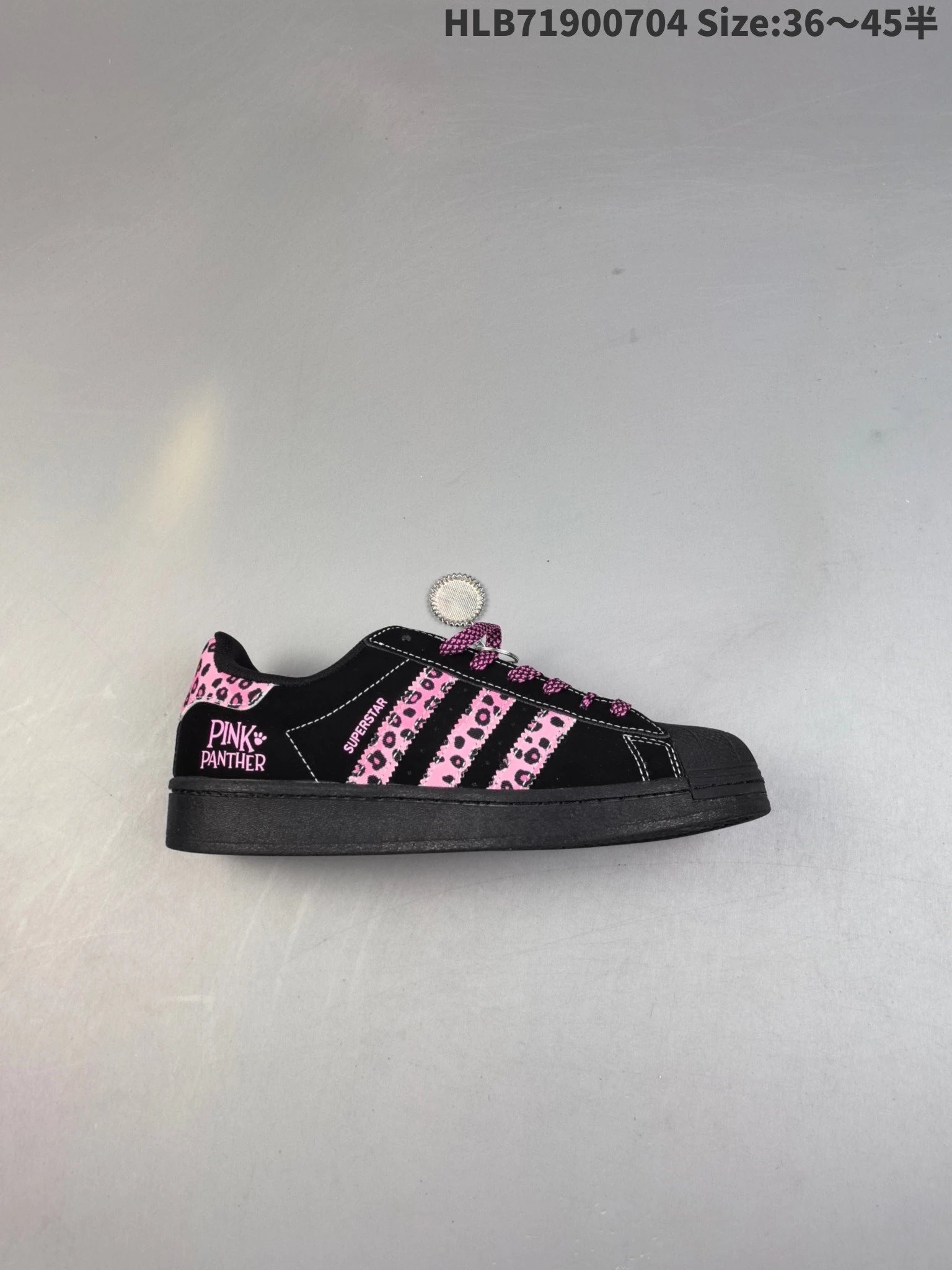 Adidas Pink Panther Superstar Black Pink Leopard Shoes