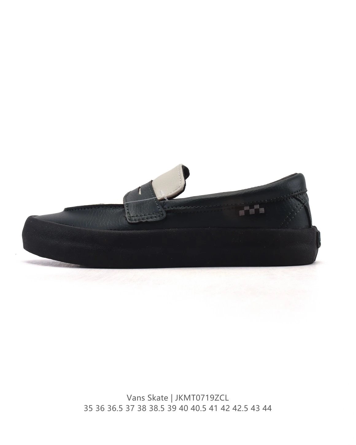 Vans Skate Black Leather Slip-On Shoes