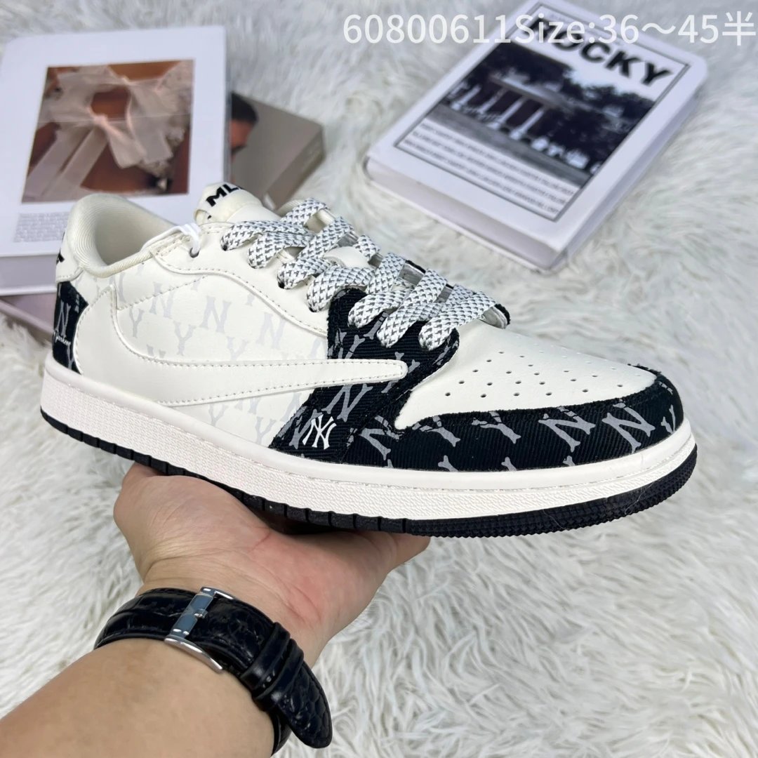 MLB Classic NY Logo Low Top Leather Sneakers 36-45