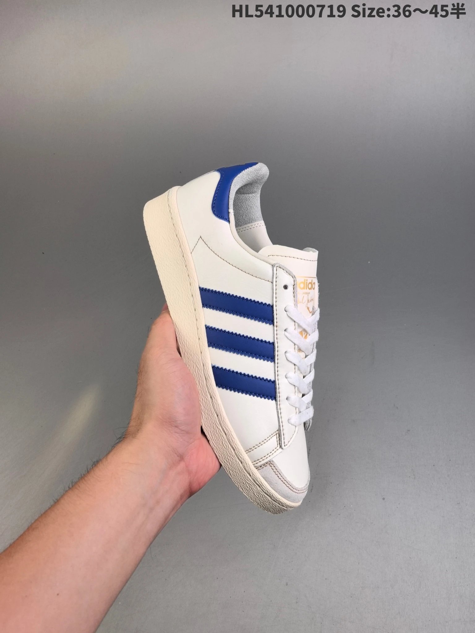 Adidas Classic White Blue Stripe Sneakers HL541000719