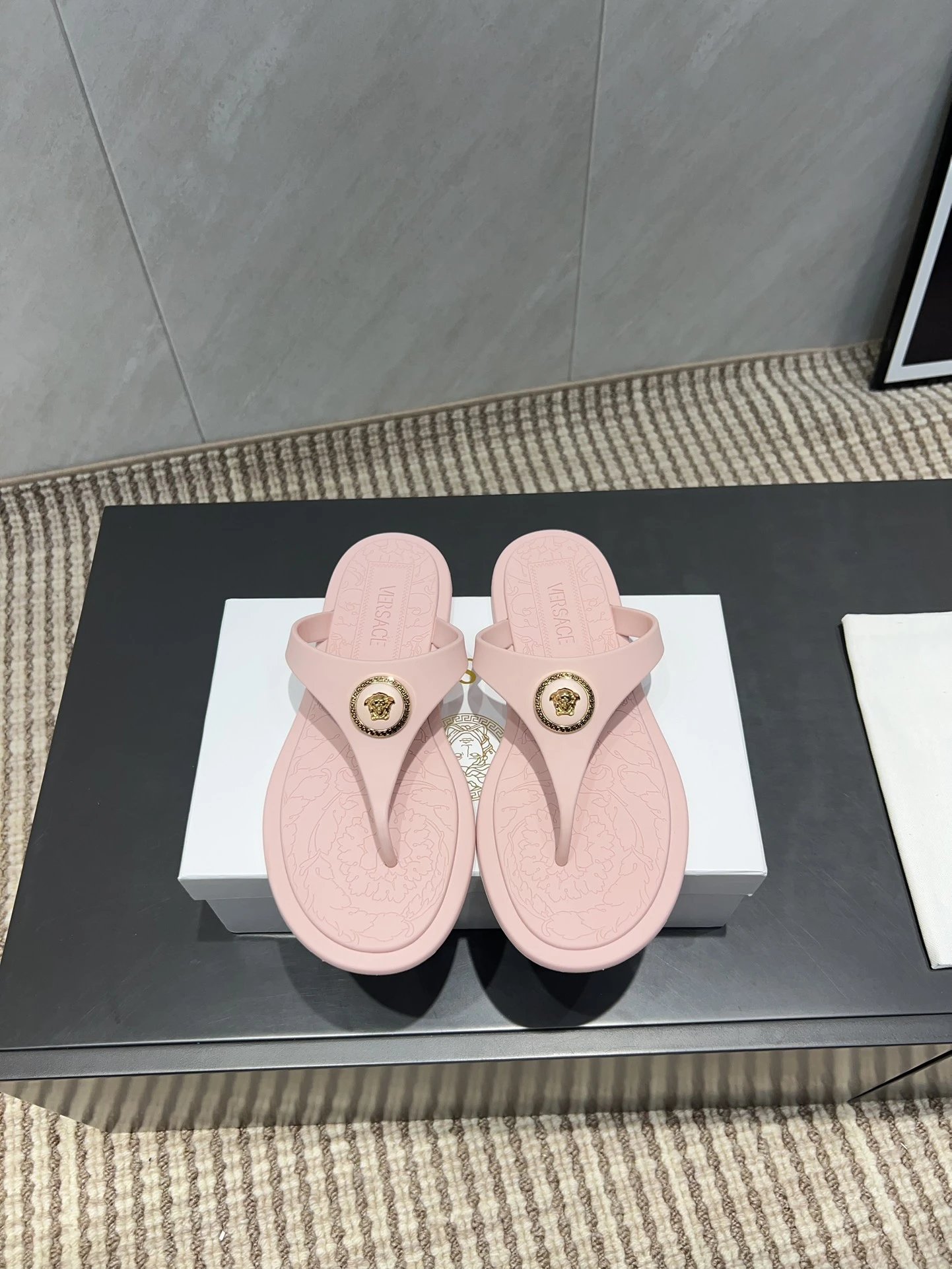 Versace Pink Medusa Flip Flops Women Summer Sandals