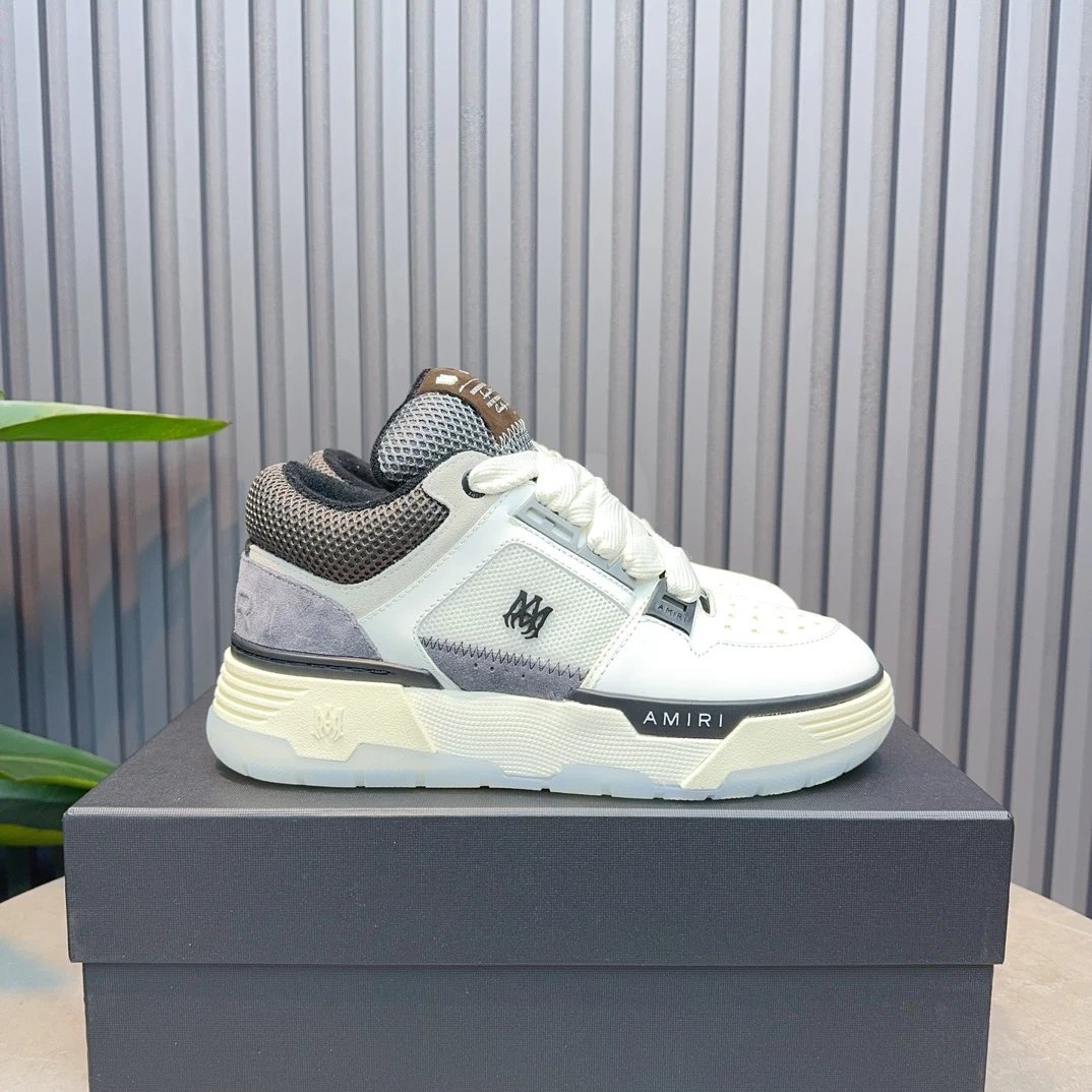 Amiri Men Leather Low Top Mesh Sneakers