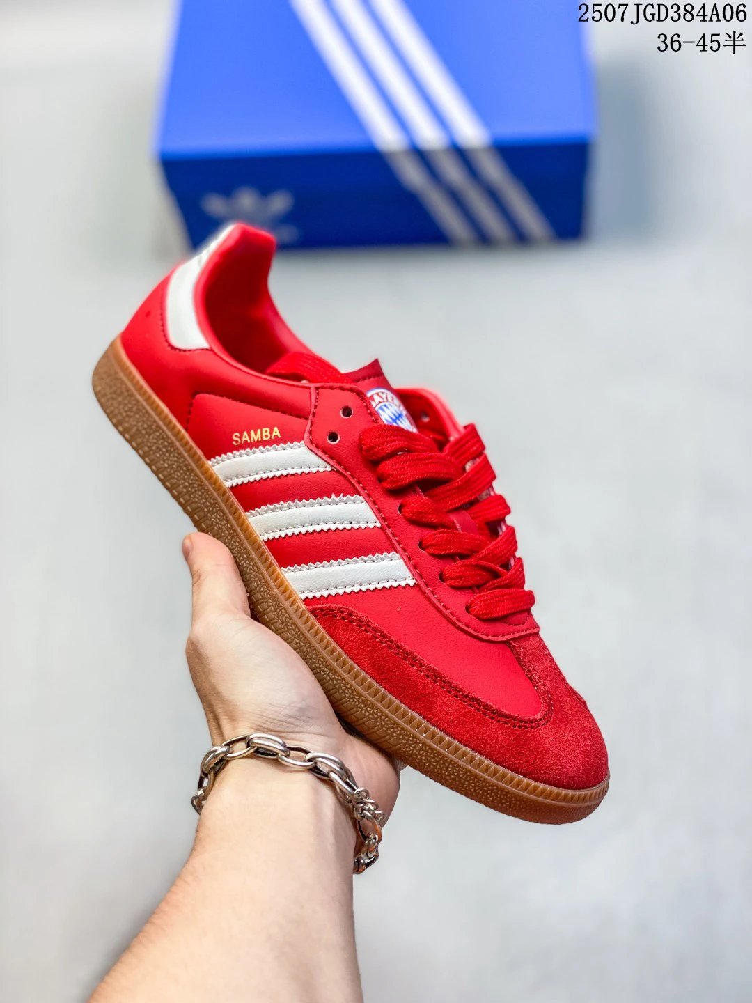 Adidas Samba Red Suede Leather Sneakers Classic Gum Sole