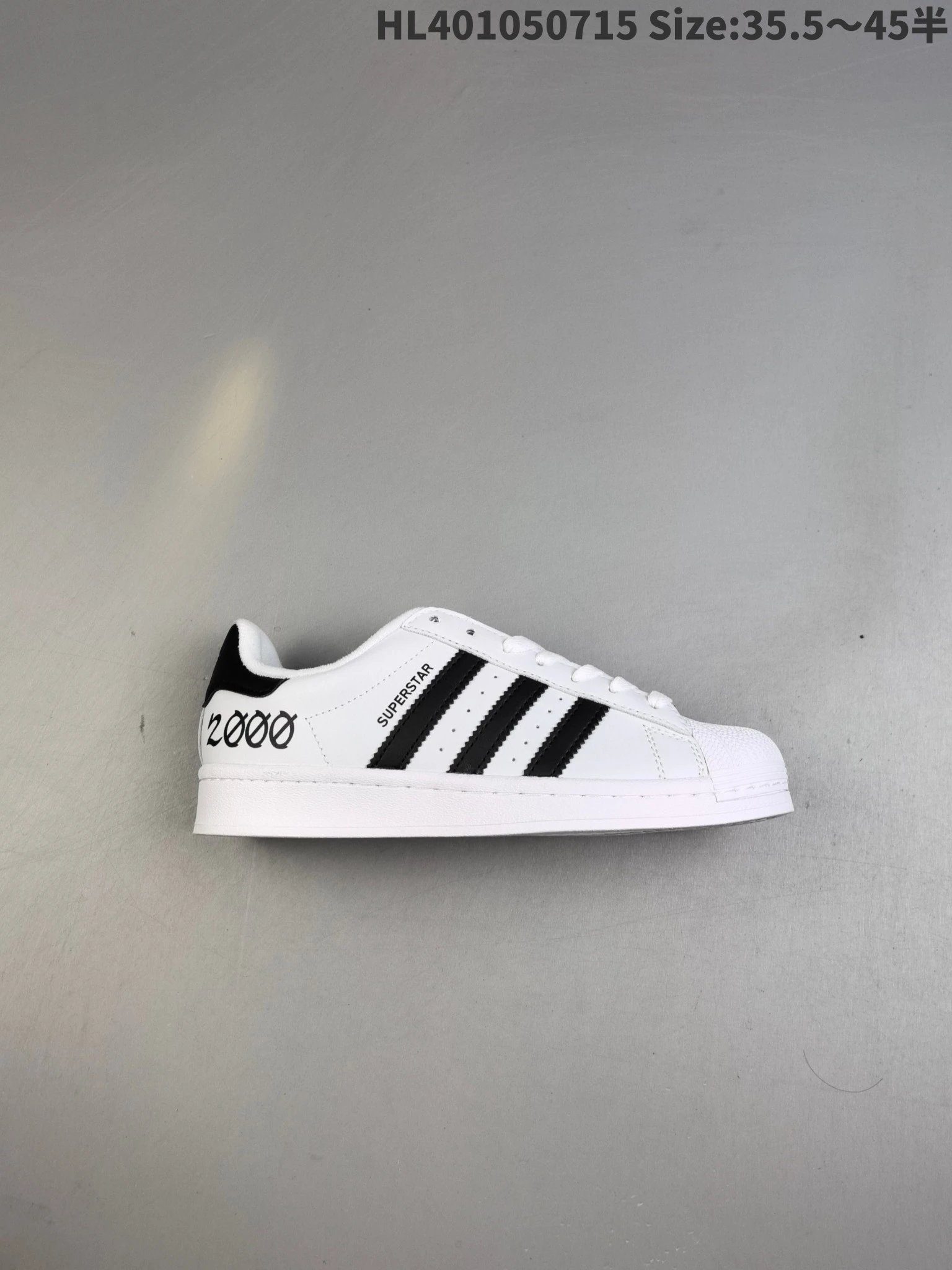 Adidas Superstar 2000 White Black Leather Shoes