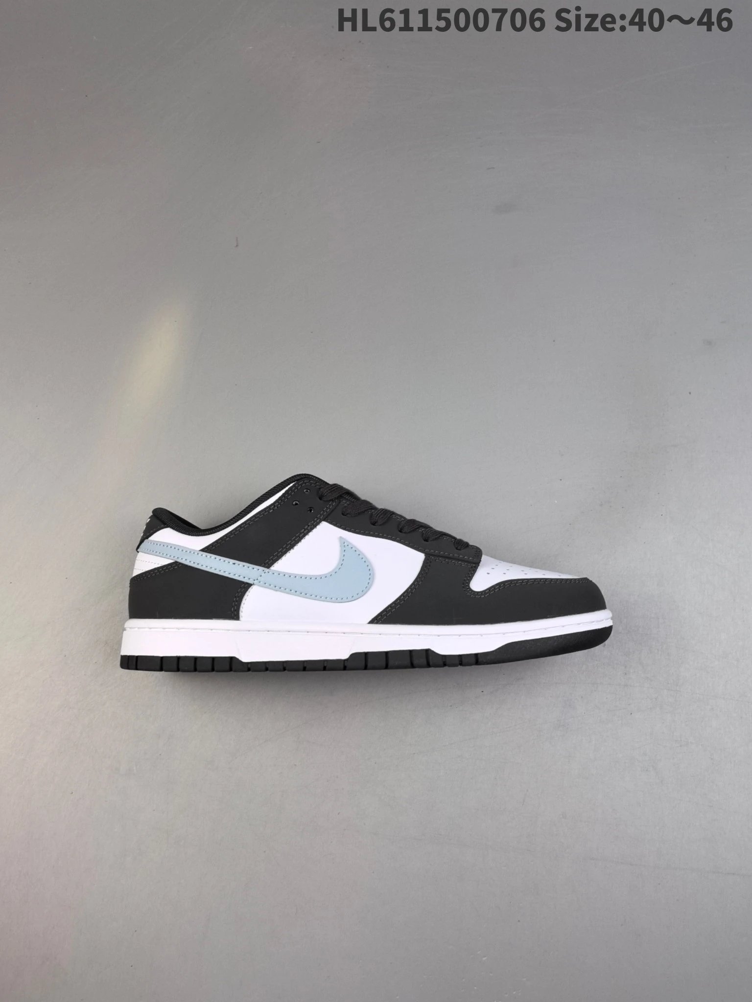 Nike Men’s Black White Sneakers Light Blue Swoosh HL611500706