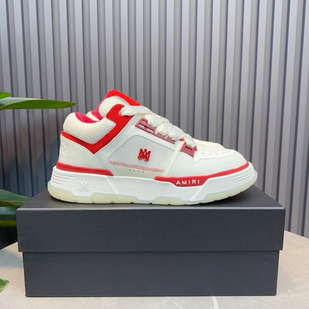 Loewe AMIRI White Red Low Top Leather Sneakers