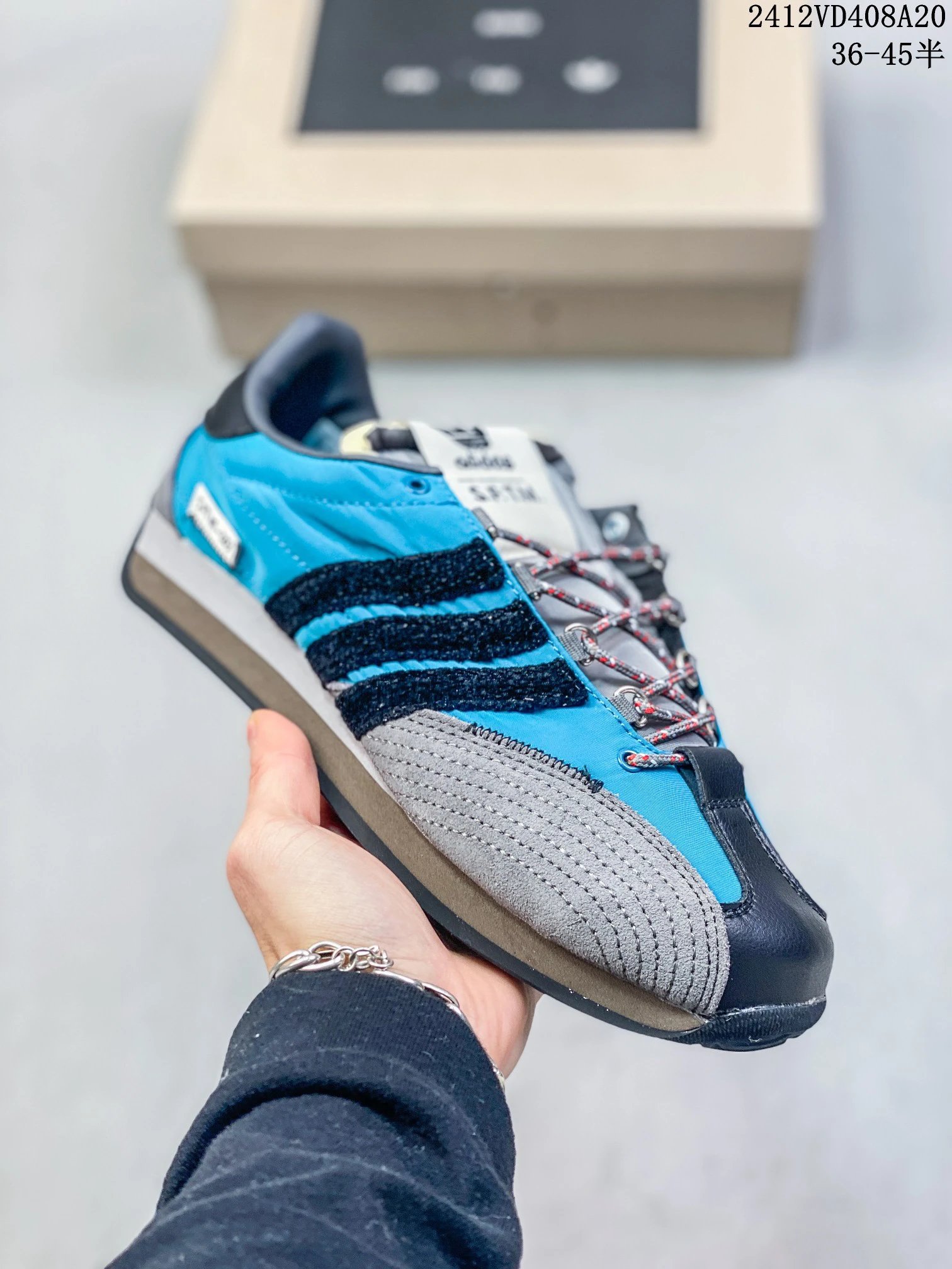 Adidas Retro Blue Gray Suede Men’s Casual Sneakers