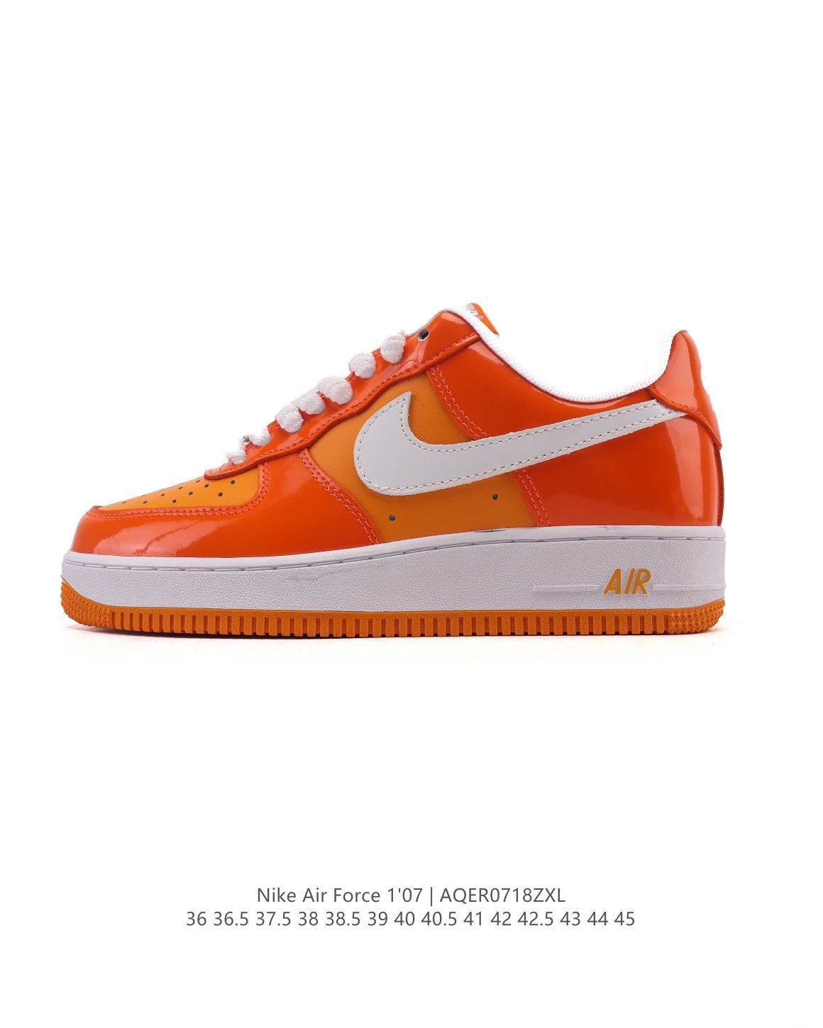 Nike Air Force 1‘07 Orange White Leather Sneakers