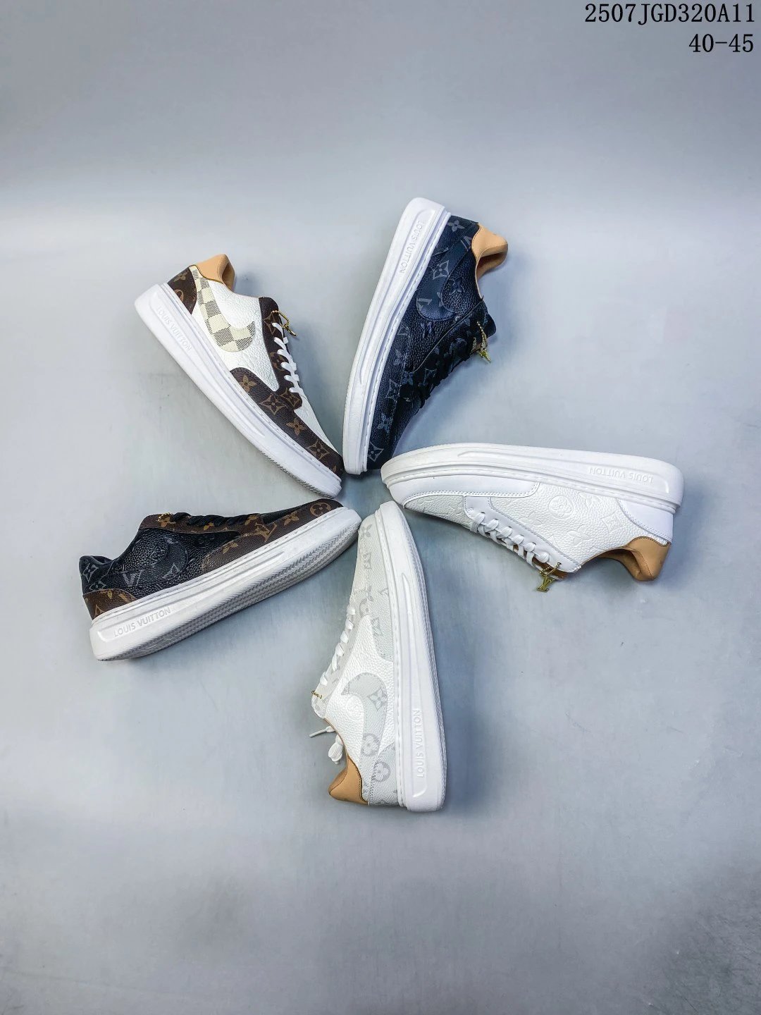 Louis Vuitton Monogram Leather Men Sneakers Shoes 40-45