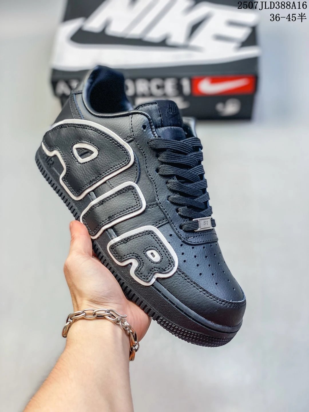 Nike Air Force 1 Black Leather Streetwear Sneakers