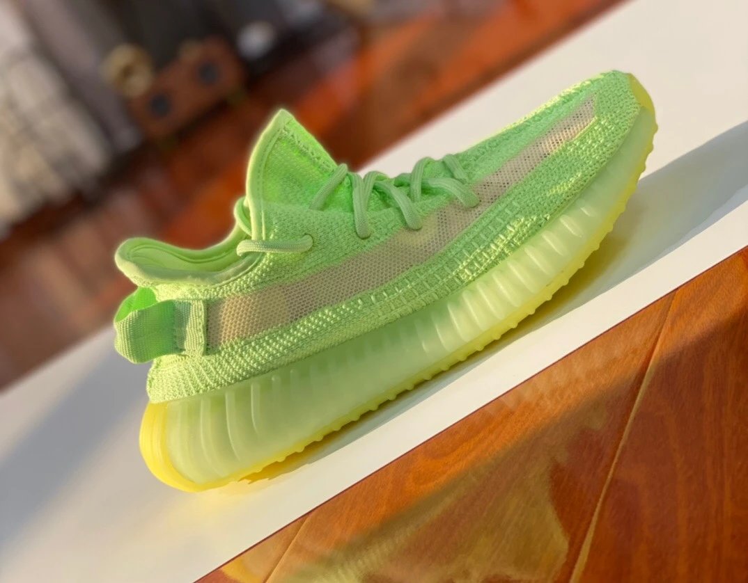 Adidas Yeezy Boost 350 V2 Green Glow Shoes