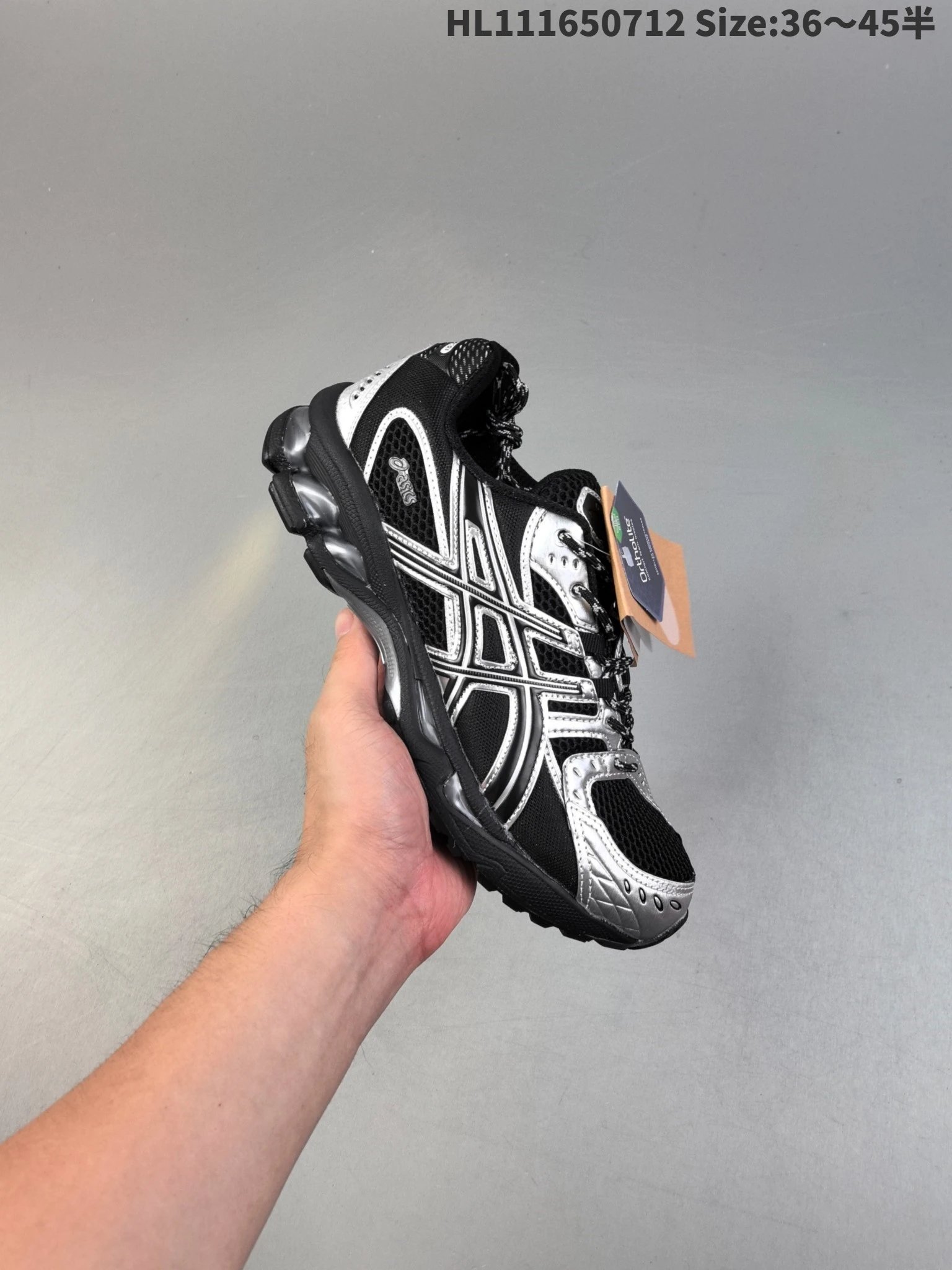 ASICS HL111650712 Black Silver Running Shoes