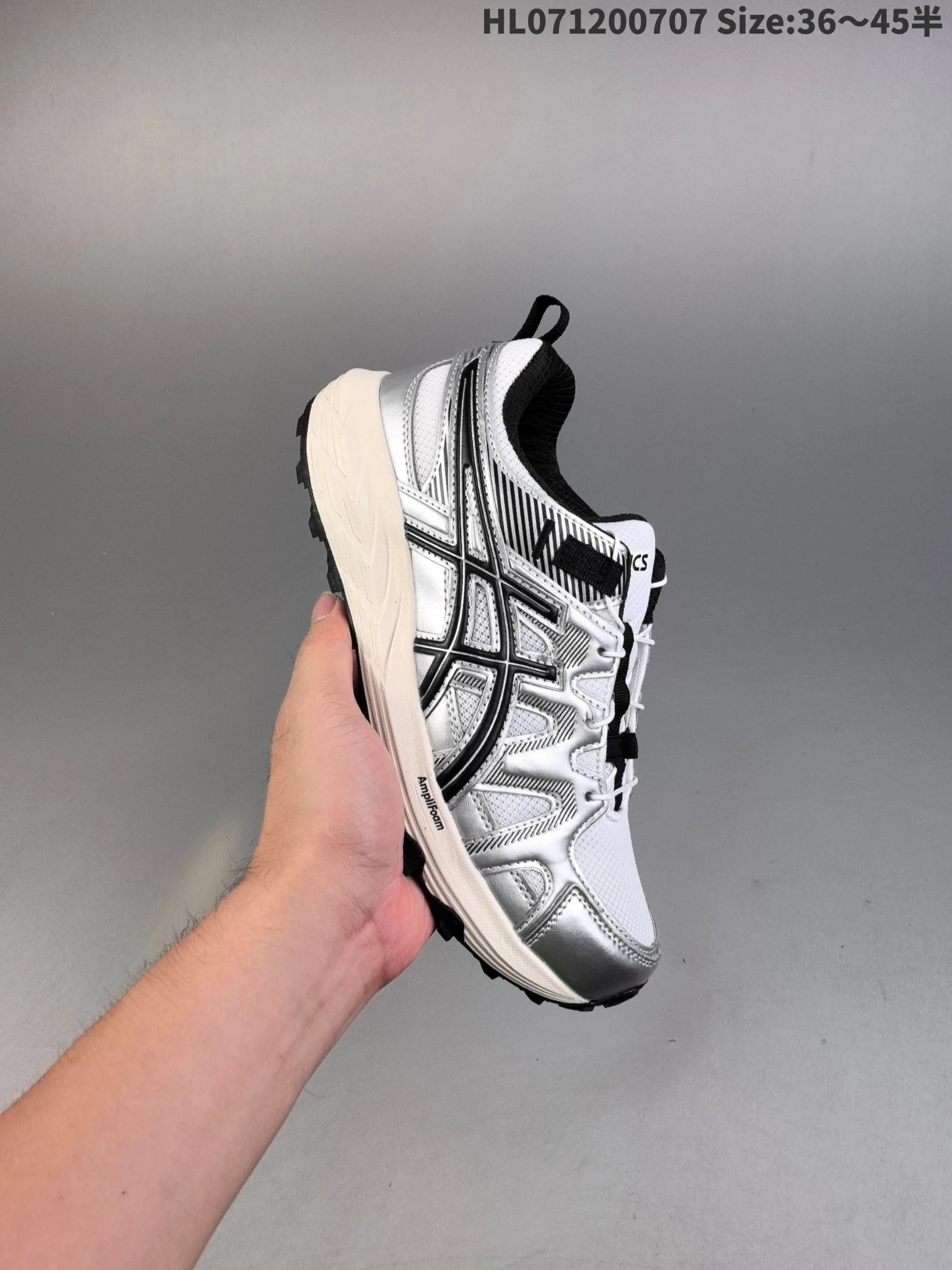 ASICS HL071200707 Men’s Running Shoes Black Silver