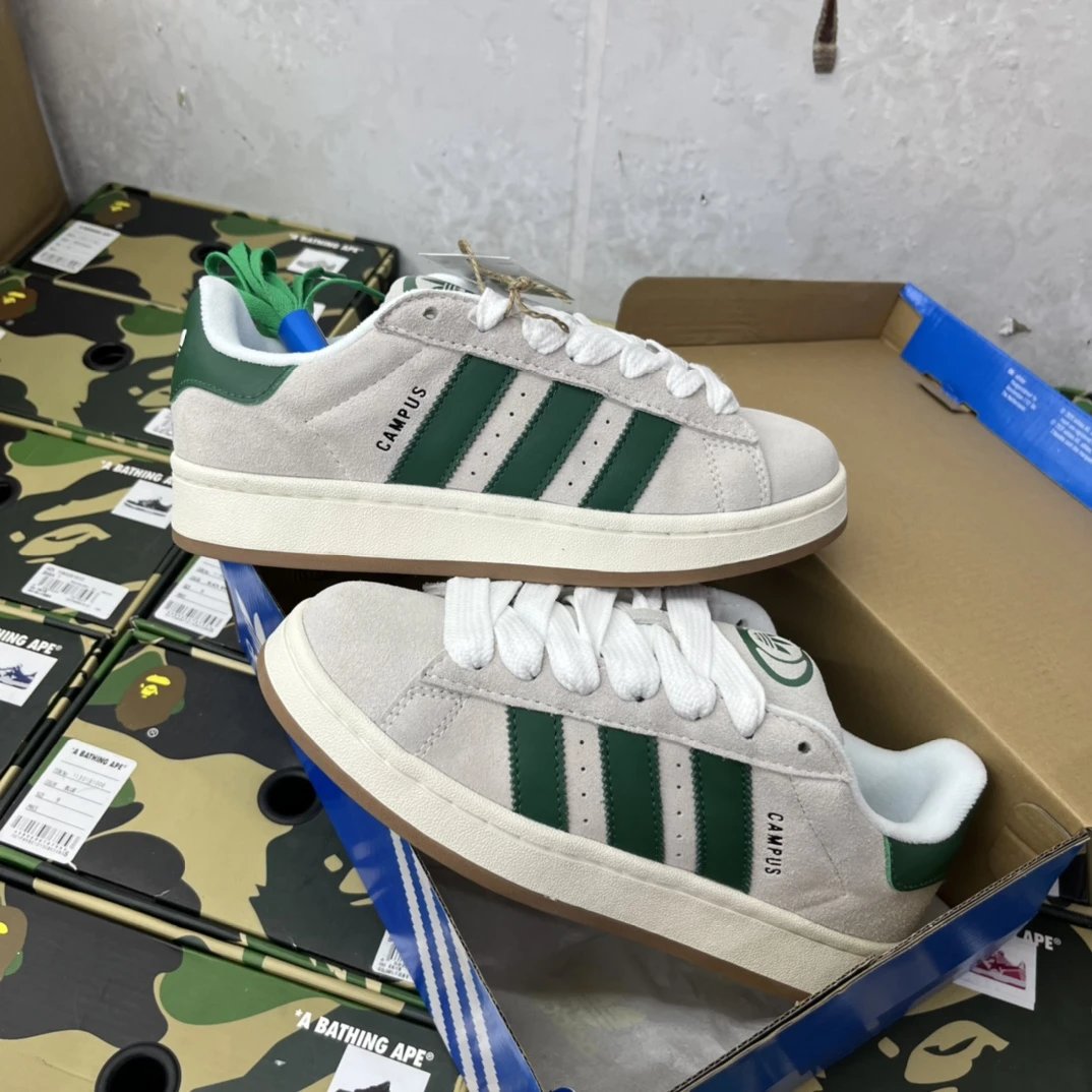 Adidas Campus Green Stripe Suede Casual Shoes