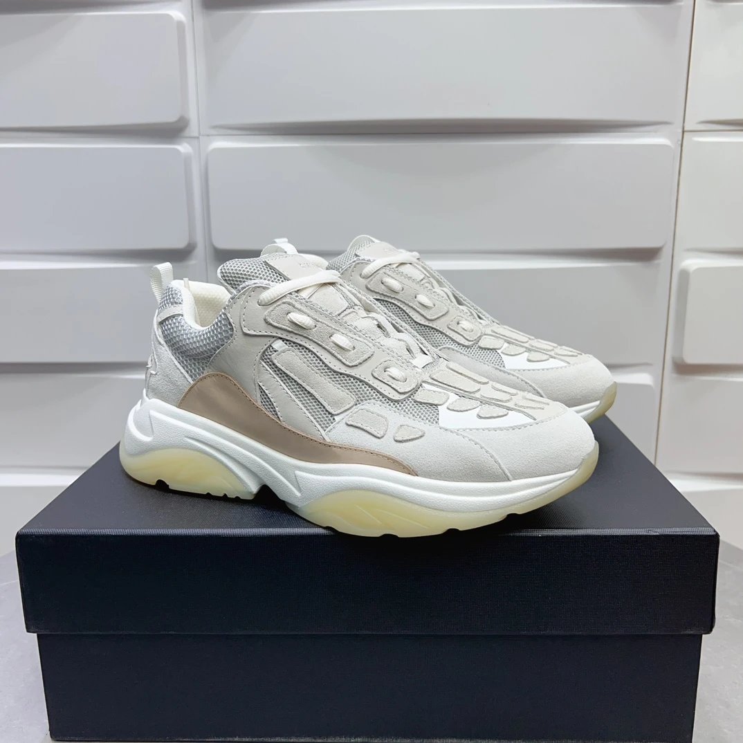 Amiri Beige Chunky Mesh Suede Sneakers Men