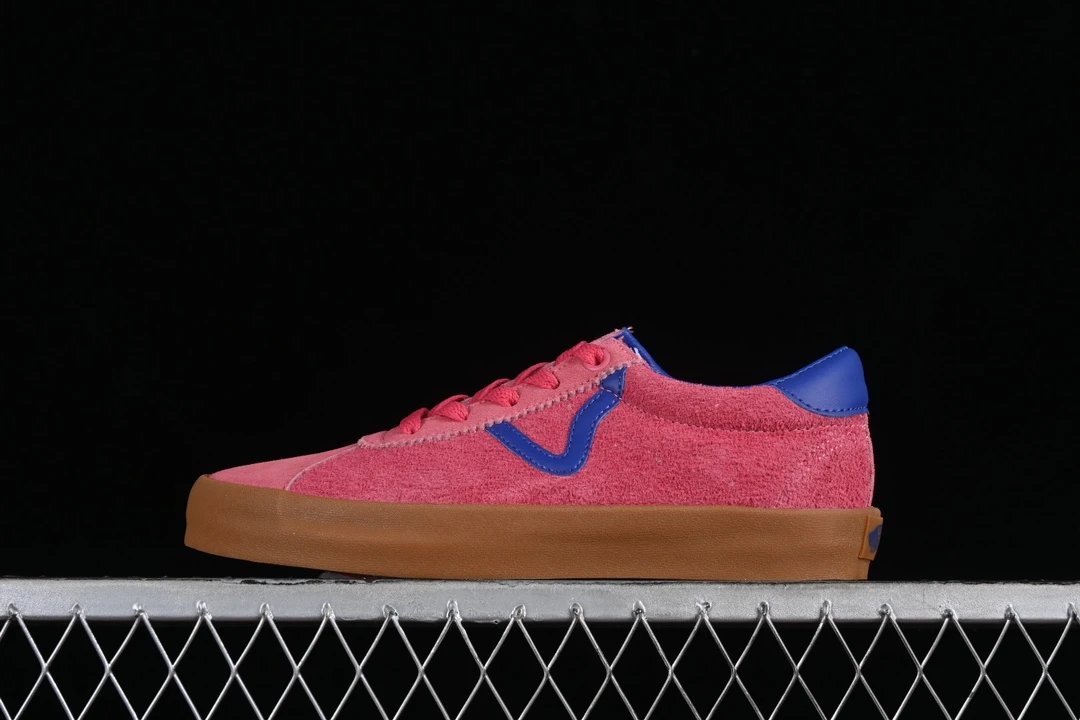 Vans Retro Pink Blue Suede Skate Shoes