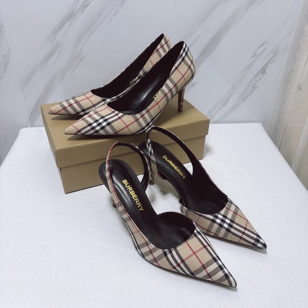 Burberry Women’s Check Pointed Toe High Heel Pumps
