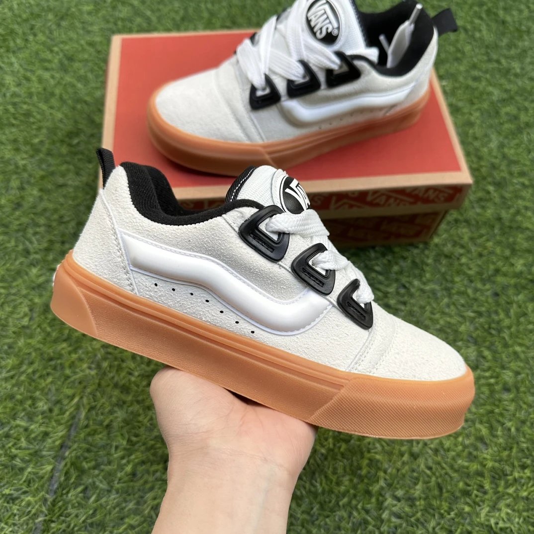 Vans Classic White Skate Shoes Orange Sole