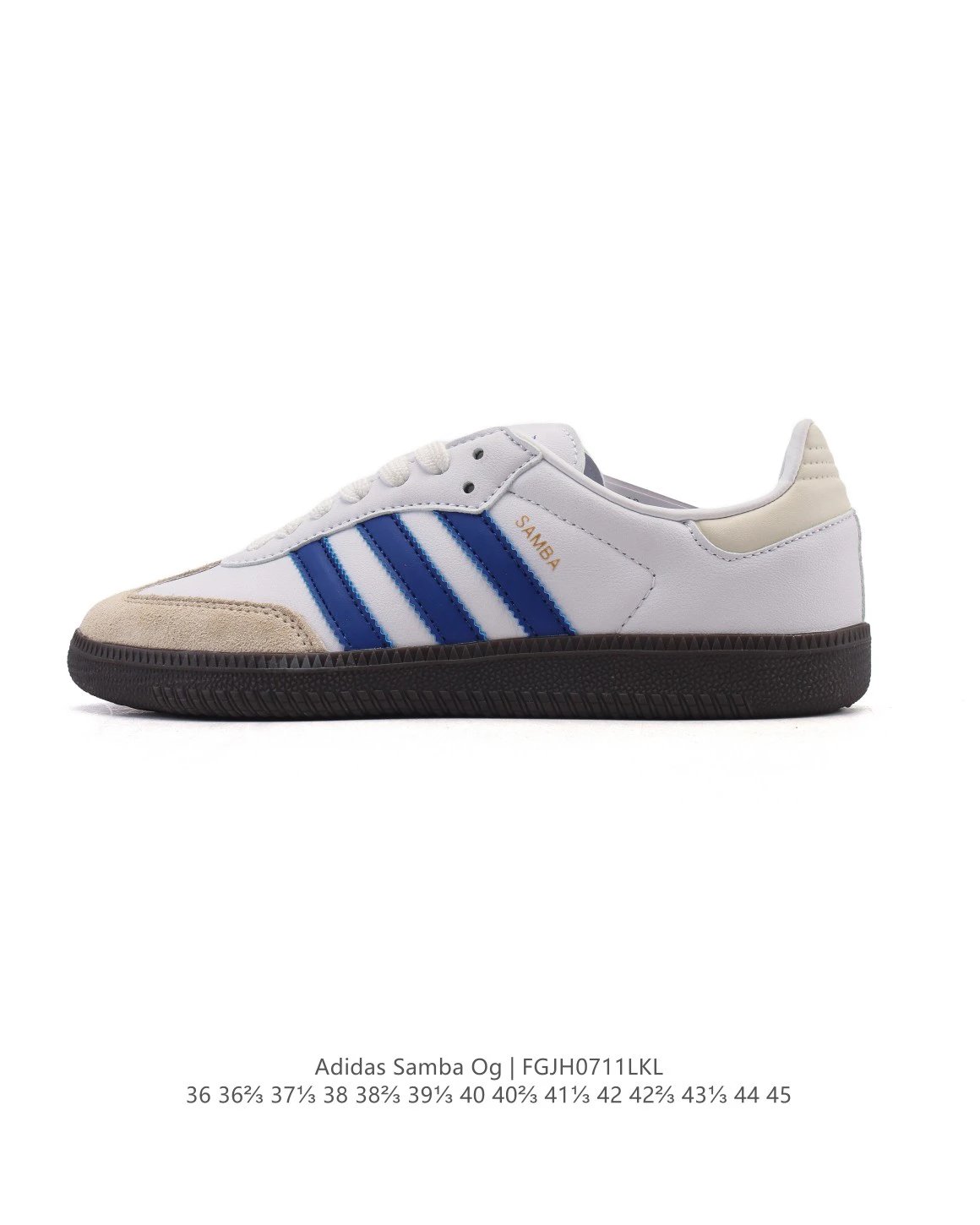 Adidas Samba OG White Blue Leather Sneakers