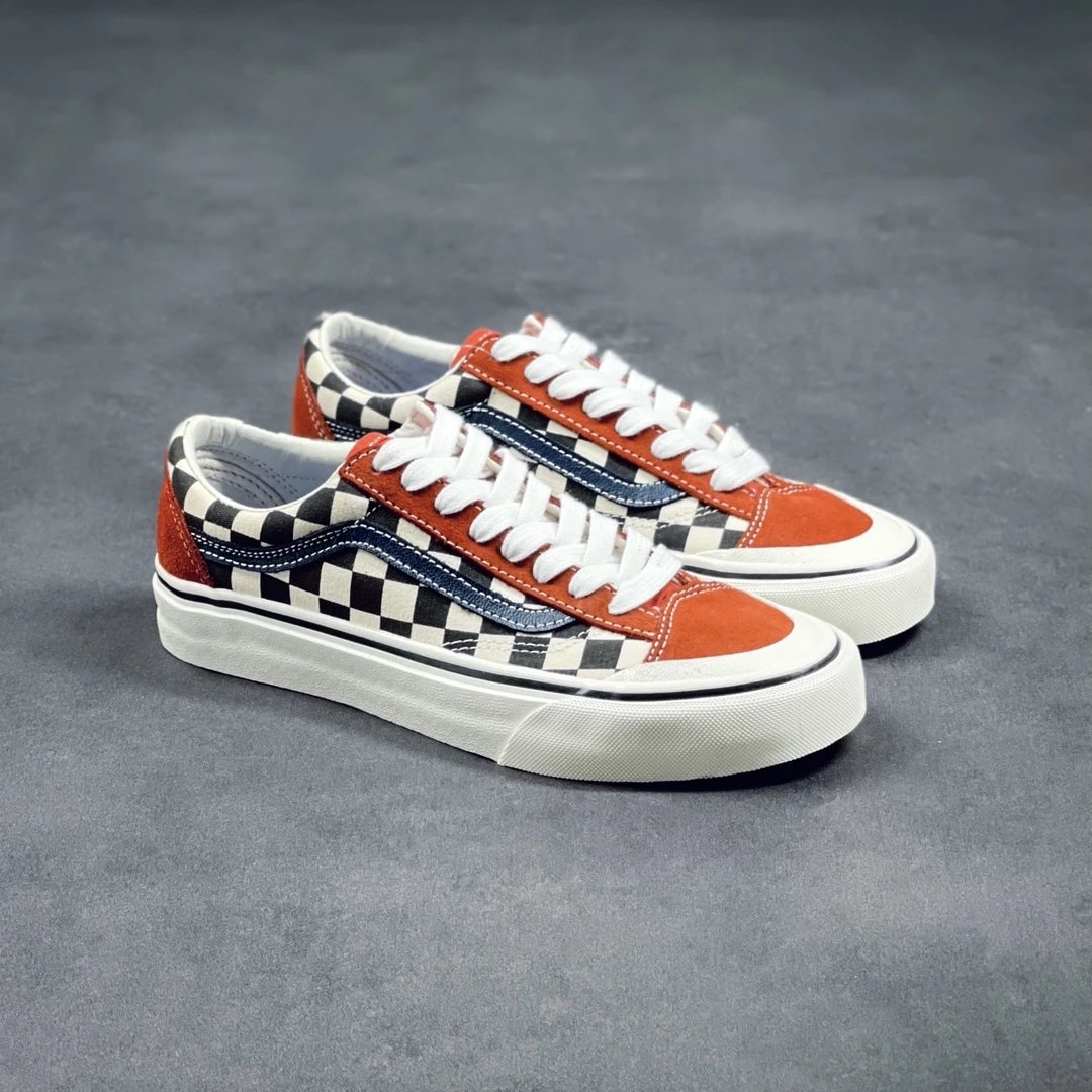 Vans Old Skool Red Checkerboard Canvas Skate Shoes