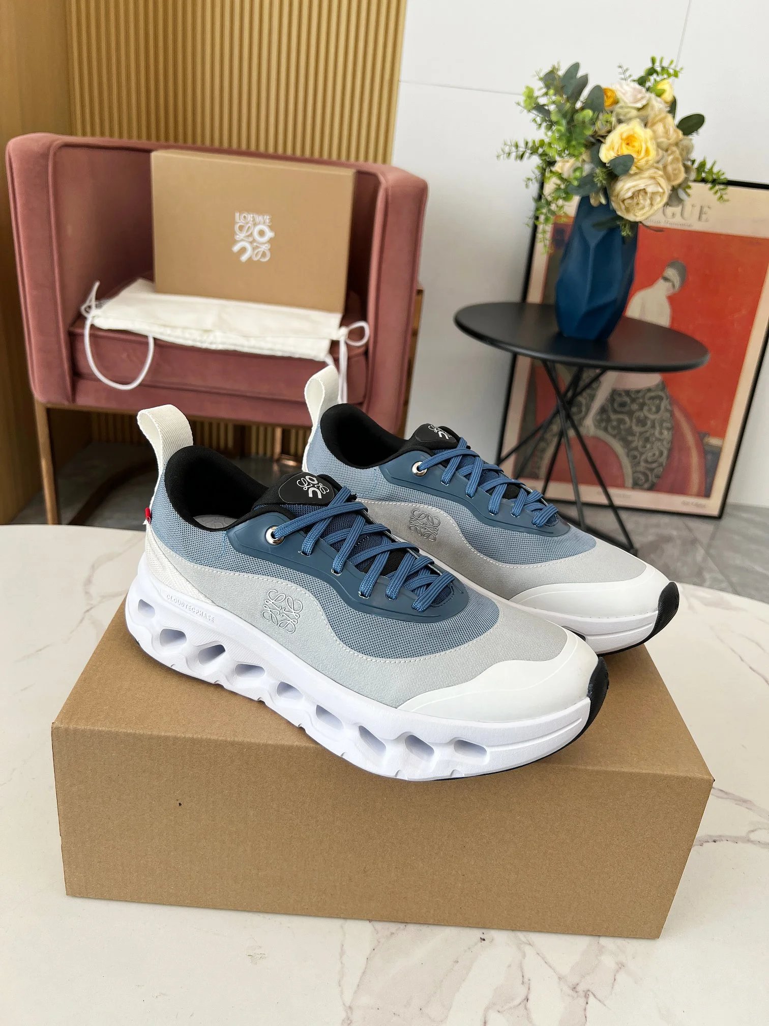 Loewe Cloudventure Blue Mesh Running Shoes