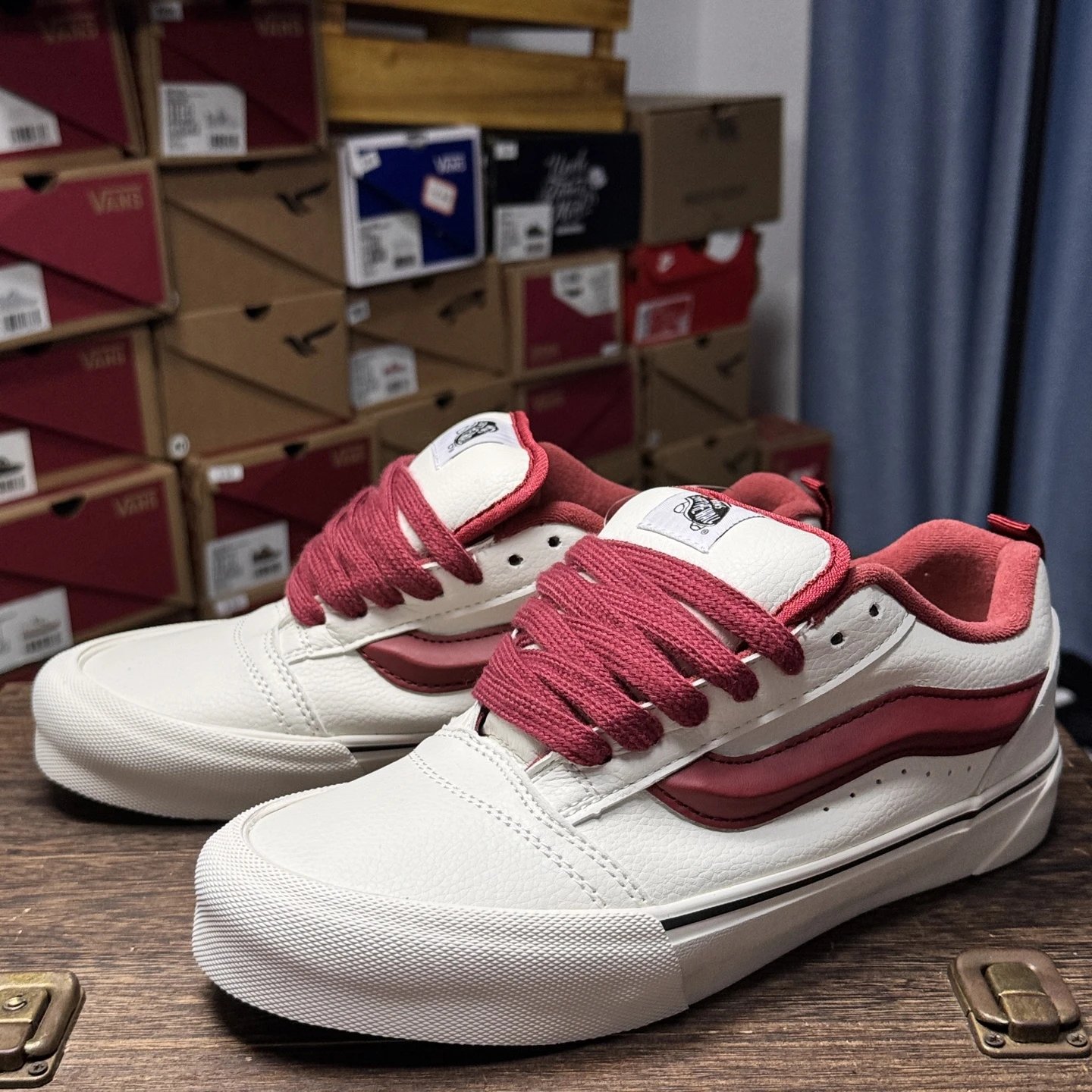 Vans Classic White Red Skate Shoes Sneakers