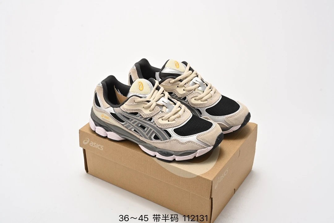ASICS Running Shoes Black White Mesh Trainers 36-45