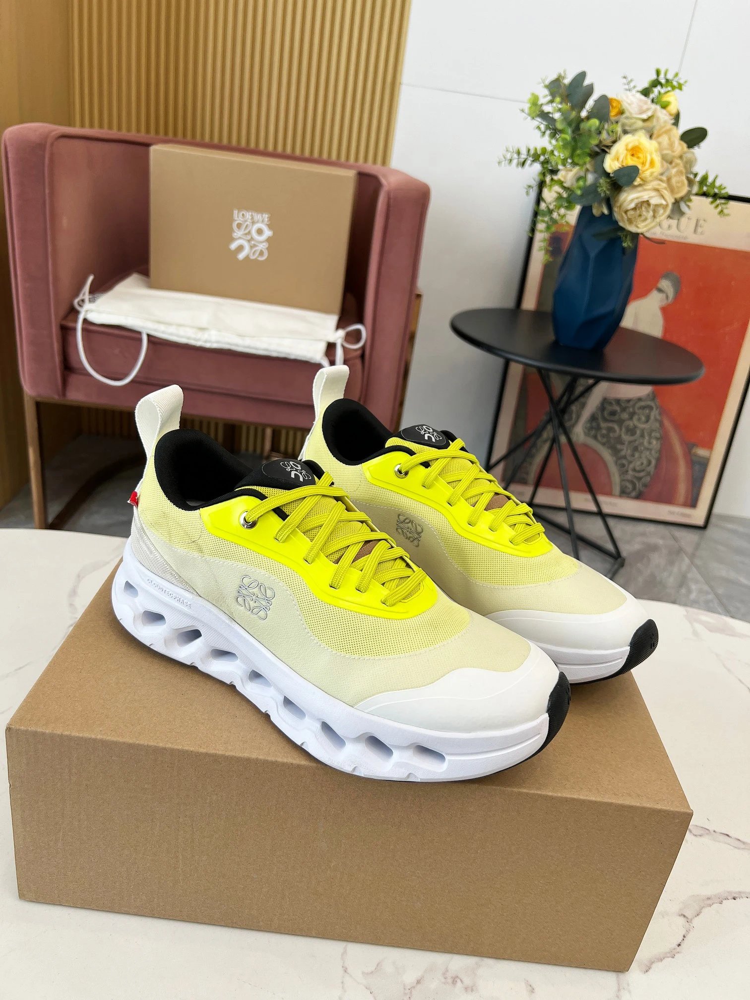 Loewe Cloud Runner Yellow White Sneakers Lightweight Shoes