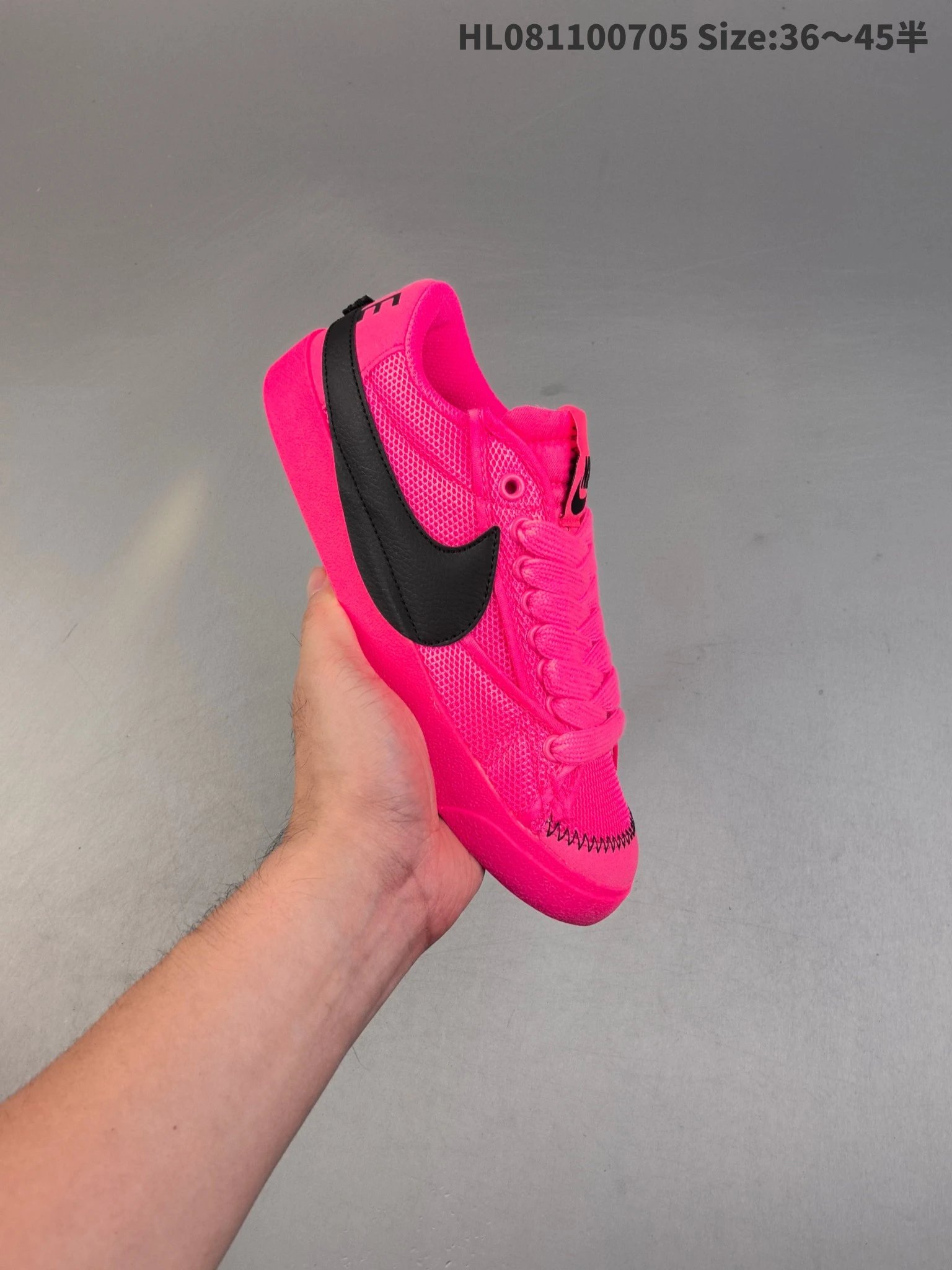 Nike Hot Pink Low-Top Mesh Suede Sneakers HL081100705