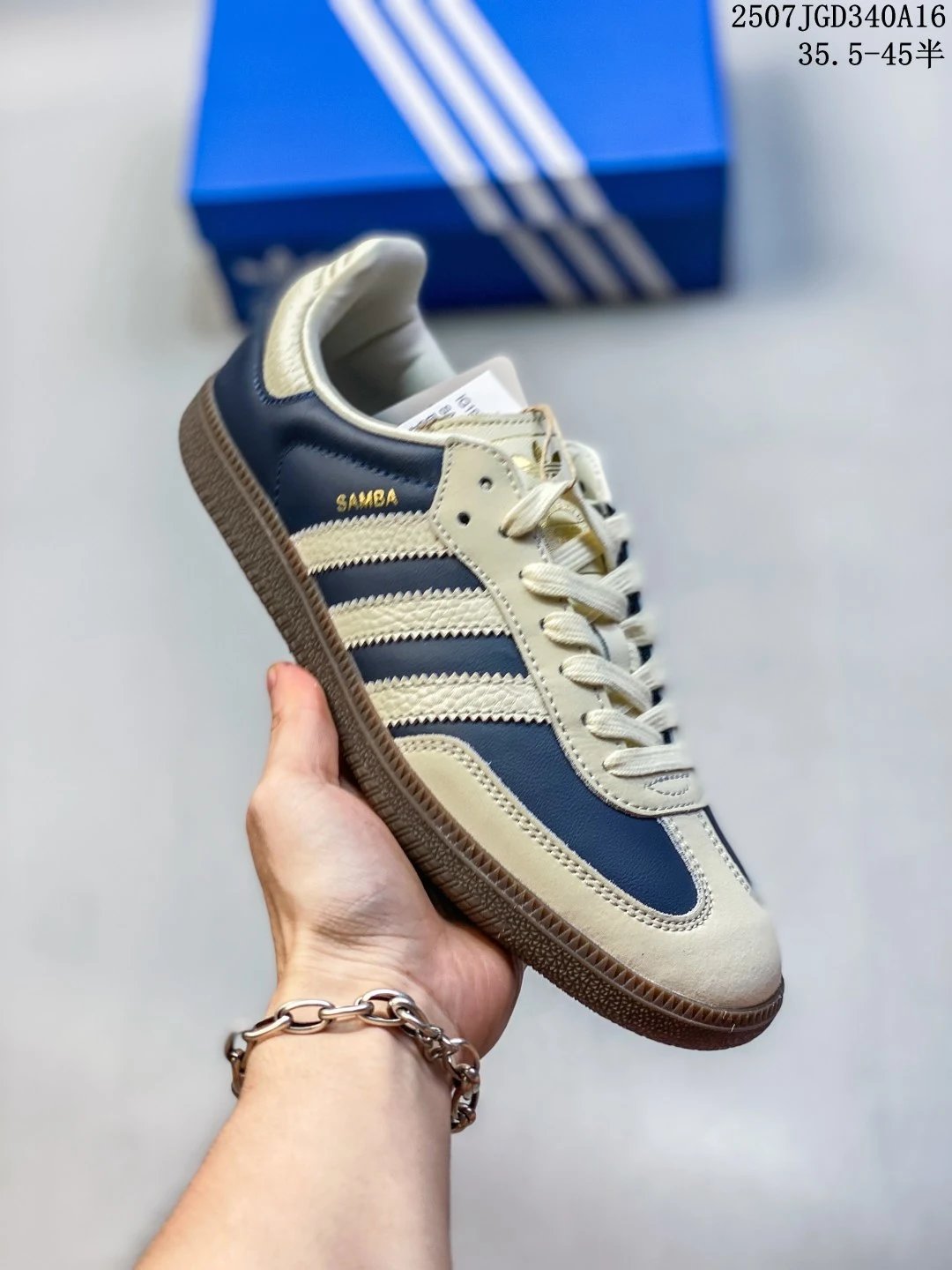 Adidas Samba Classic Beige Navy Sneakers