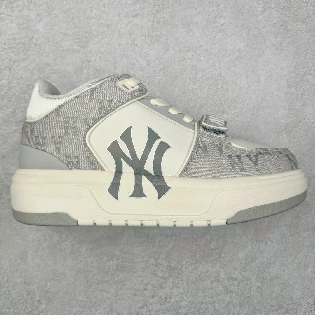 MLB Gray NY Logo Thick Sole Sneakers