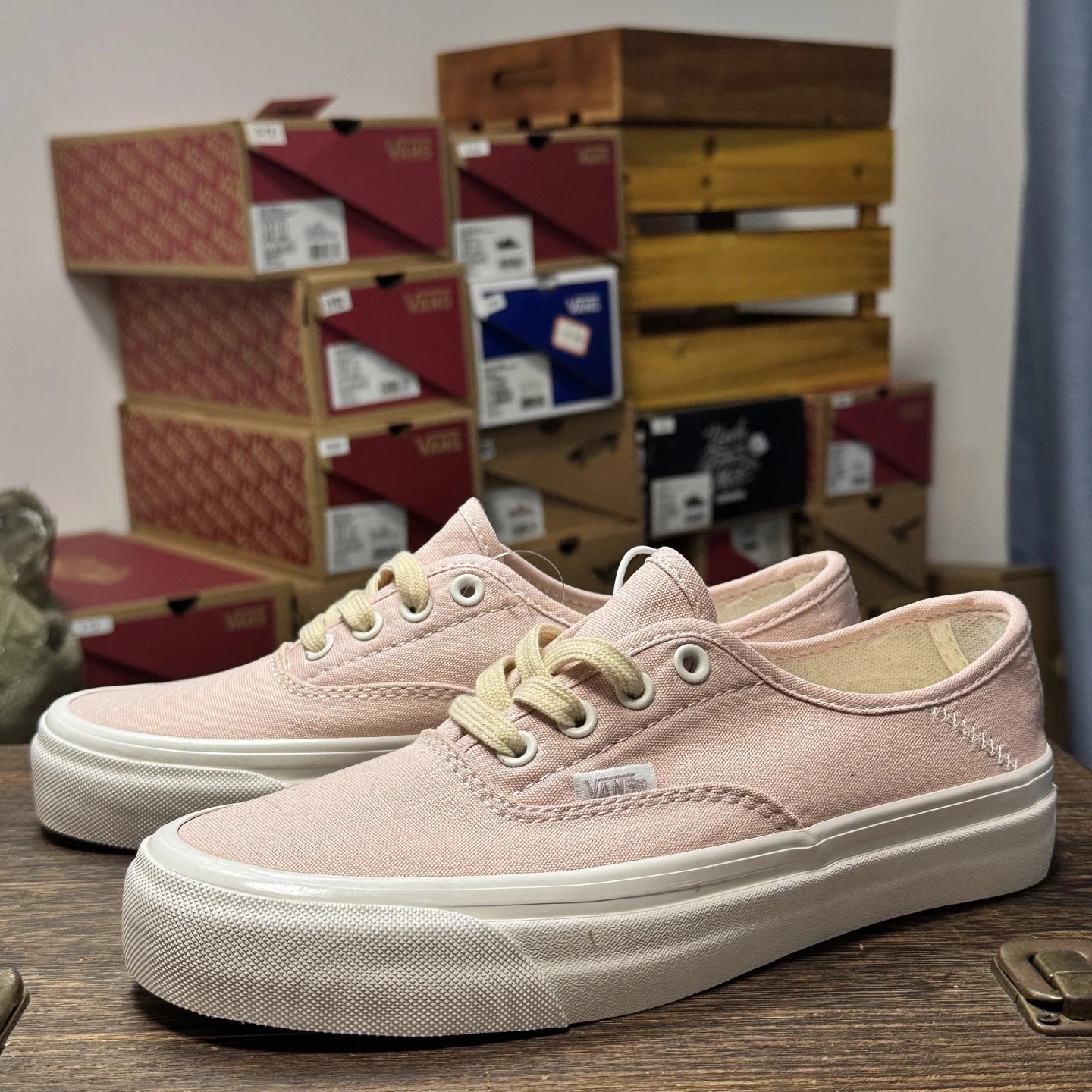 Vans Pink Canvas Low Top Women Skate Shoes