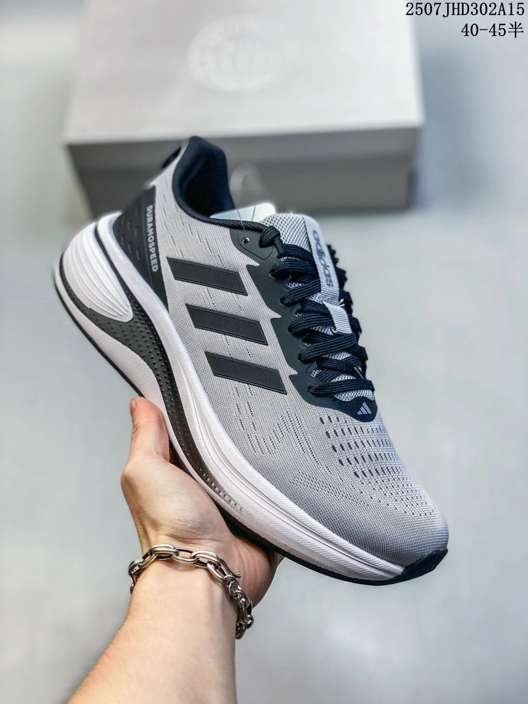 Adidas Men Running Shoes Gray Black Sneakers