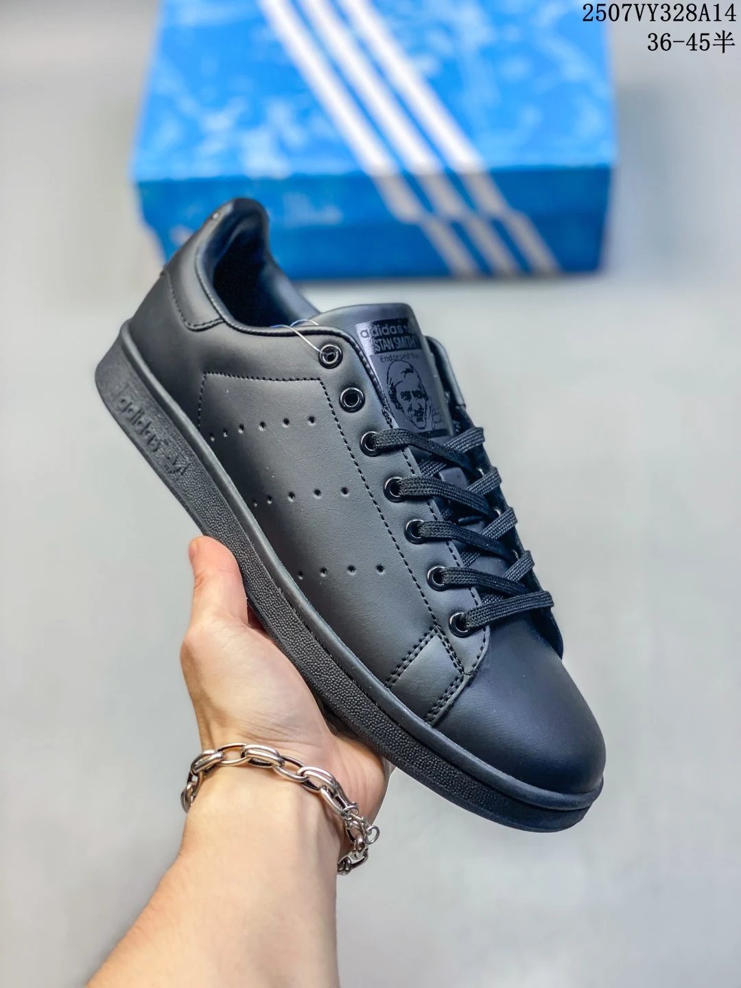Adidas Stan Smith Black Leather Casual Sneakers