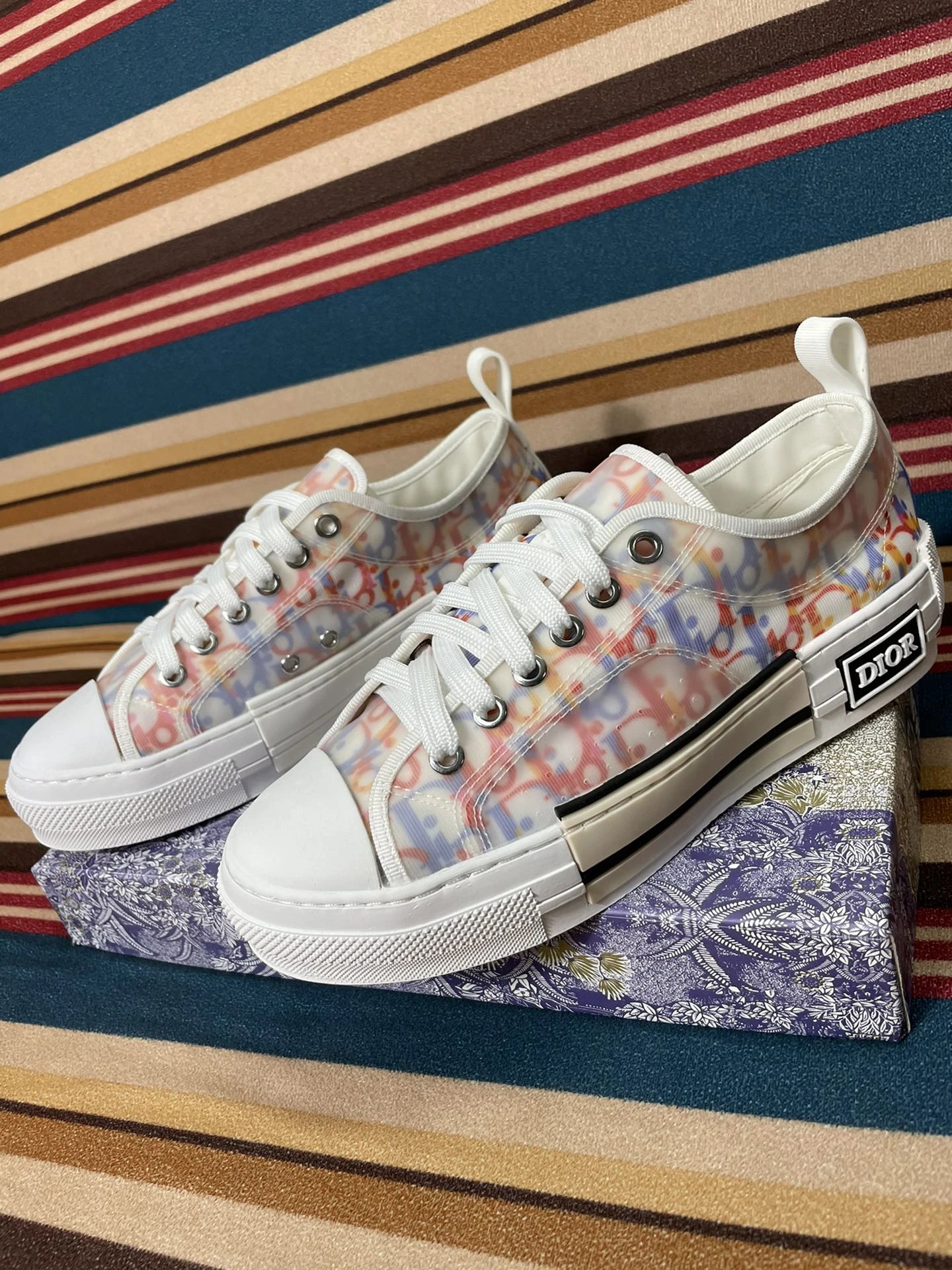 Dior Colorful Monogram Low Top Sneakers