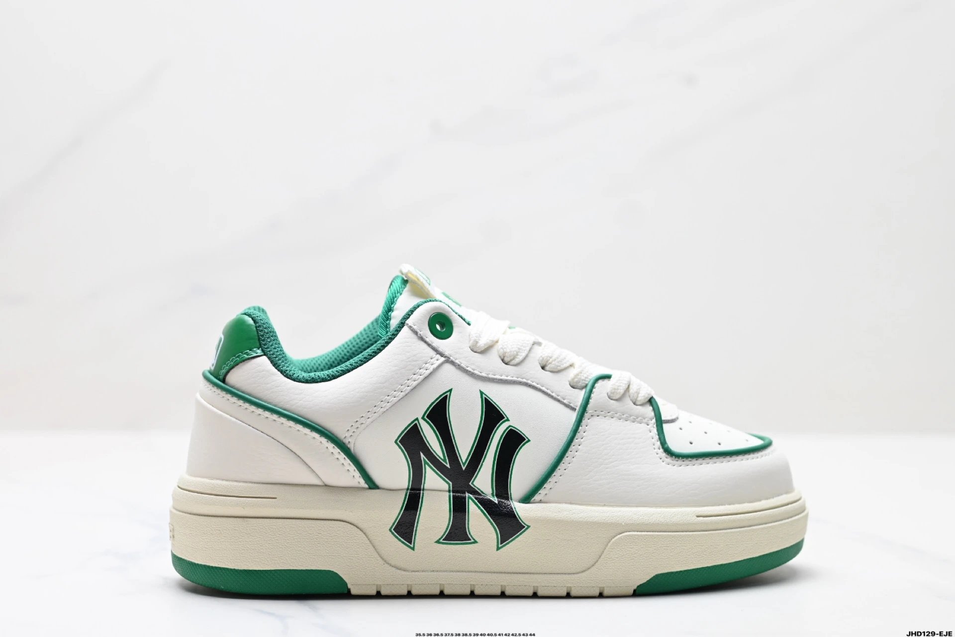 MLB White Green Chunky Sneakers Leather Casual Shoes