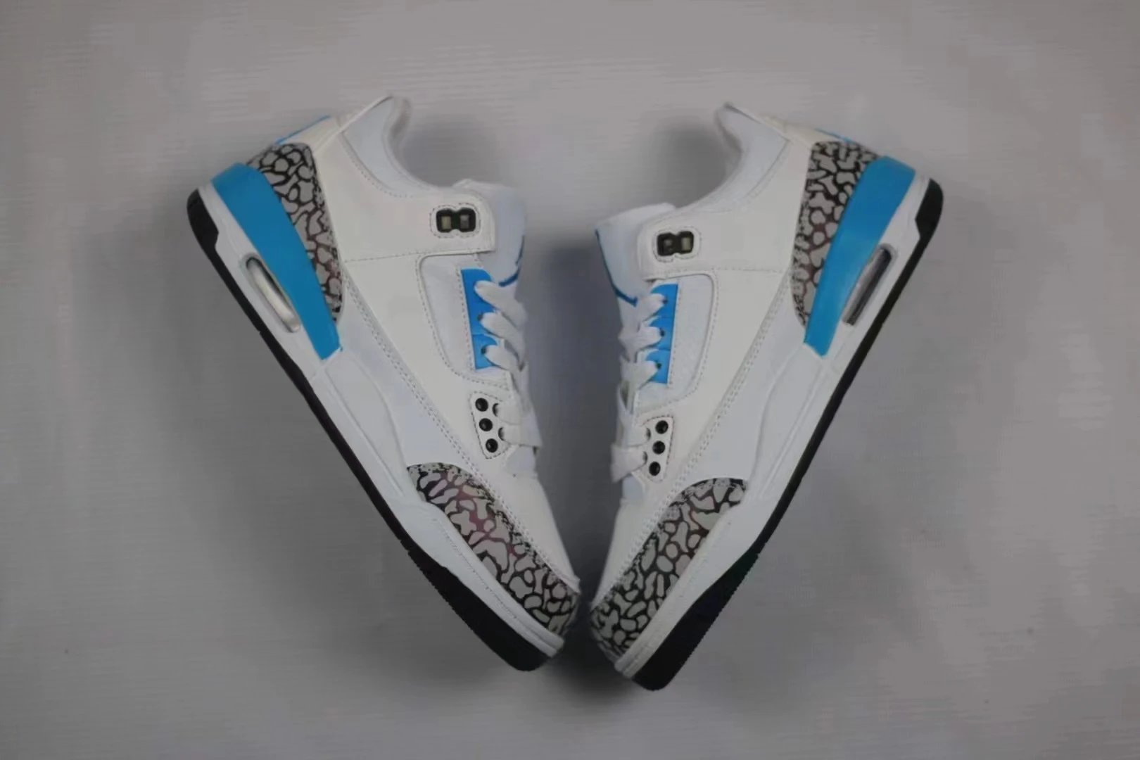 Air Jordan Retro 3 White Blue Elephant Sneakers