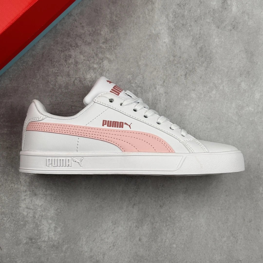 PUMA Women’s White Pink Stripe Casual Sneakers