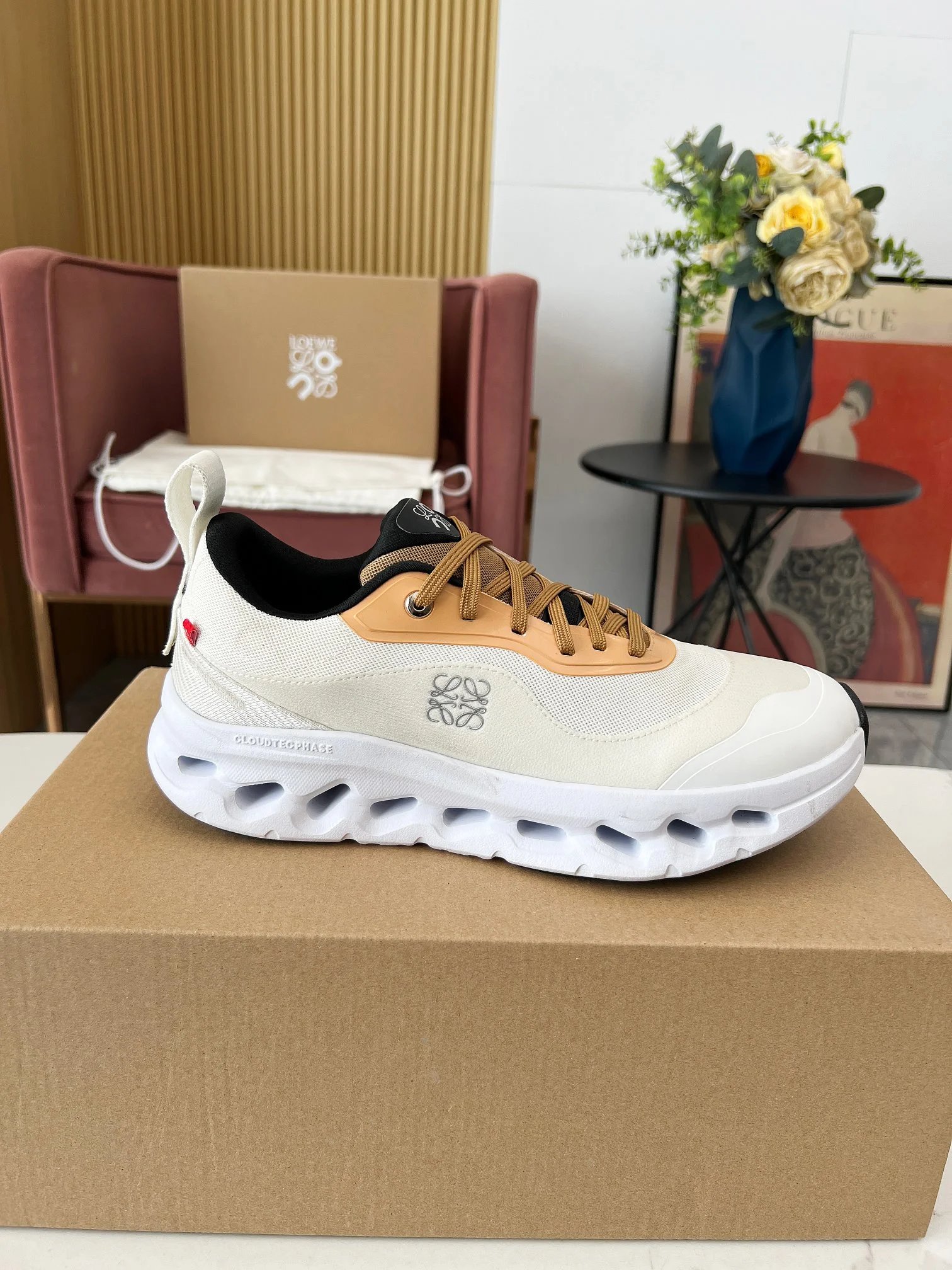 Loewe Cloudtilt Phase Beige Mesh Sneakers Shoes