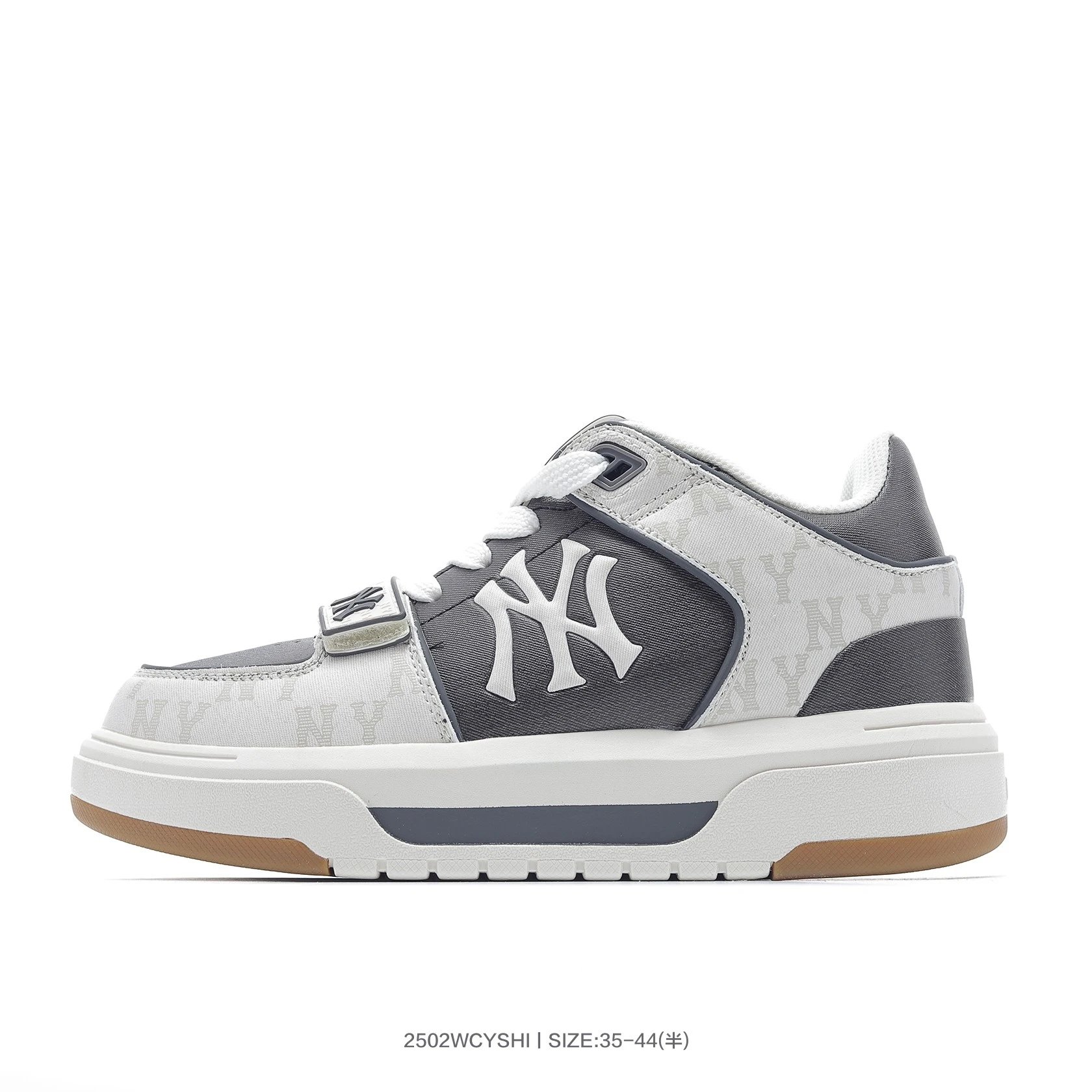 MLB NY Logo Leather Mesh Low-Top Sneakers