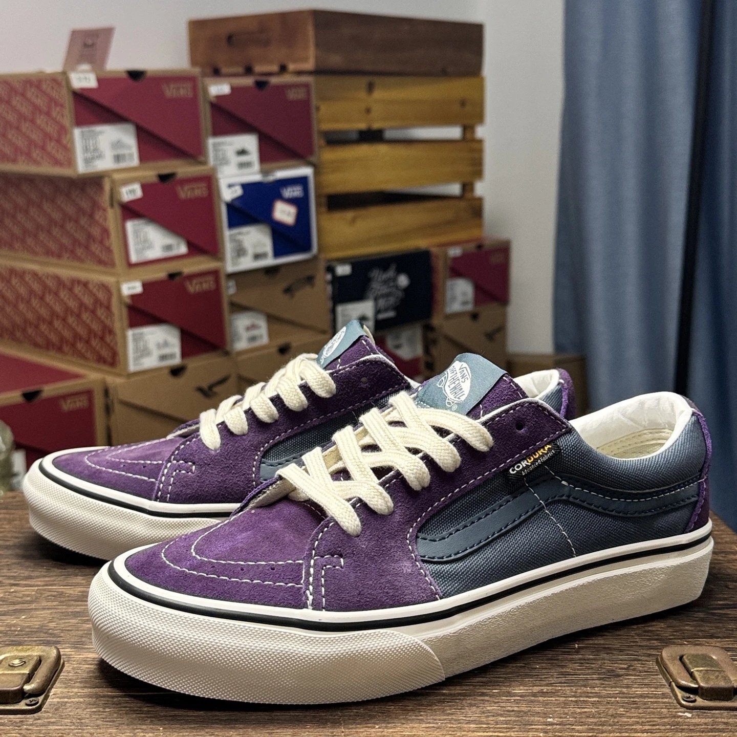 Vans Cordura Purple Navy Suede Skate Shoes